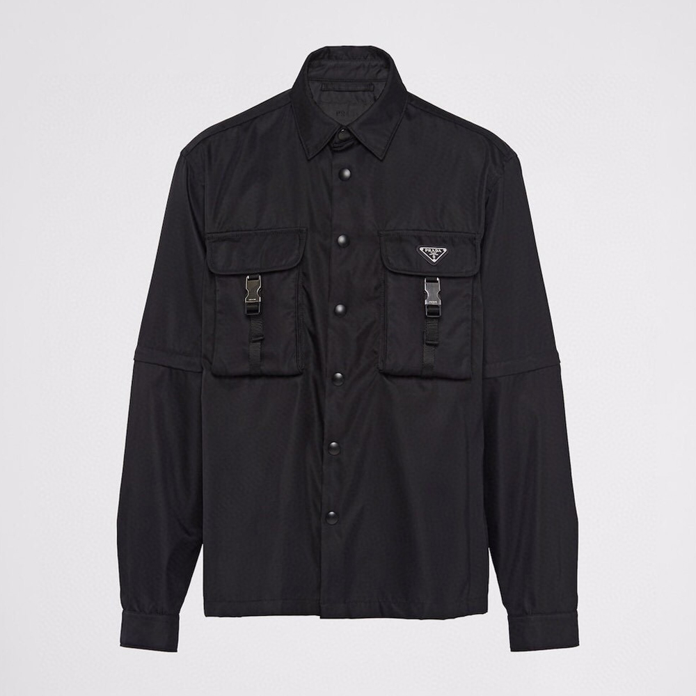 NIGO Prada Men's Spring And Fall Solid Color Nylon Lapel Loose Single Breasted Detachable Long Sleeved Shirt Jacket Detachable Work Pants Suit Set #nigo99811