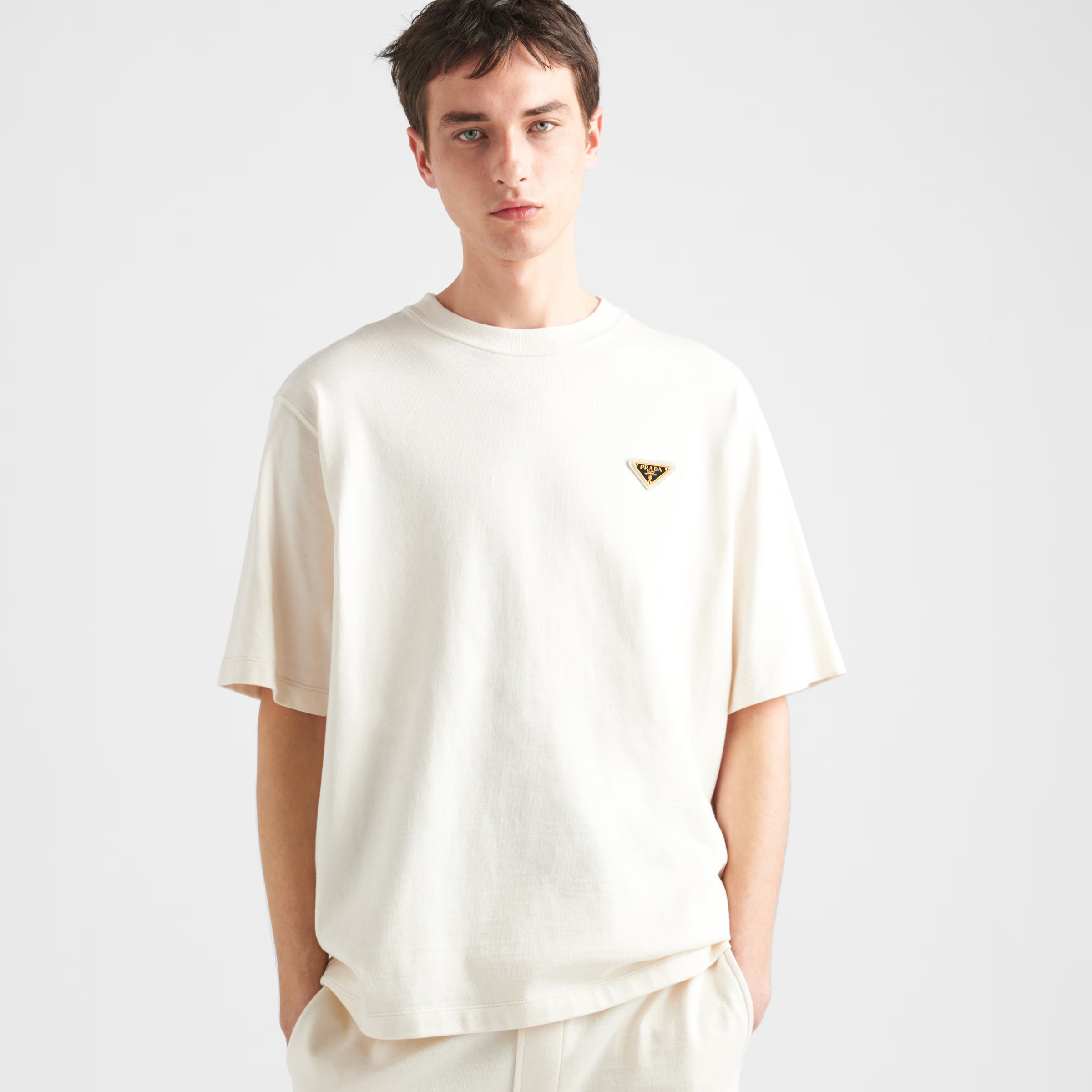 NIGO Prada Men's Summer White Cotton Round Neck Regular Fit Short Sleeve T-Shirt #nigo99812