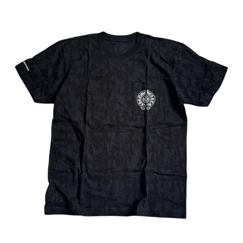 NIGO Chrome Hearts Men's Summer Black Logo Printed Round Neck Straight Short Sleeve T-Shirt #nigo99844