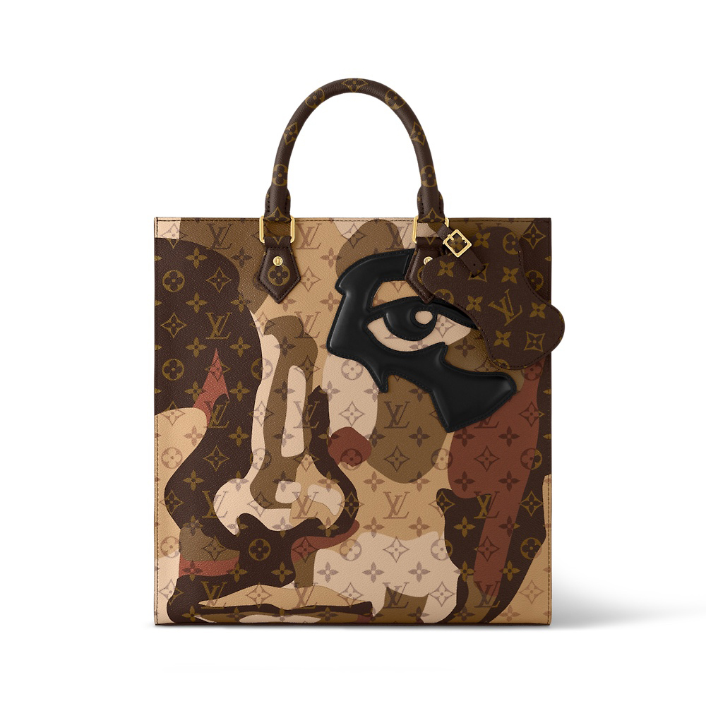 NIGO Louis Vuitton Sac Plat NV Men's Brown Adjustable Removable Shoulder Strap Pattern Printed Coated Canvas and Cowhide Handbag Bag Bags #nigo99862