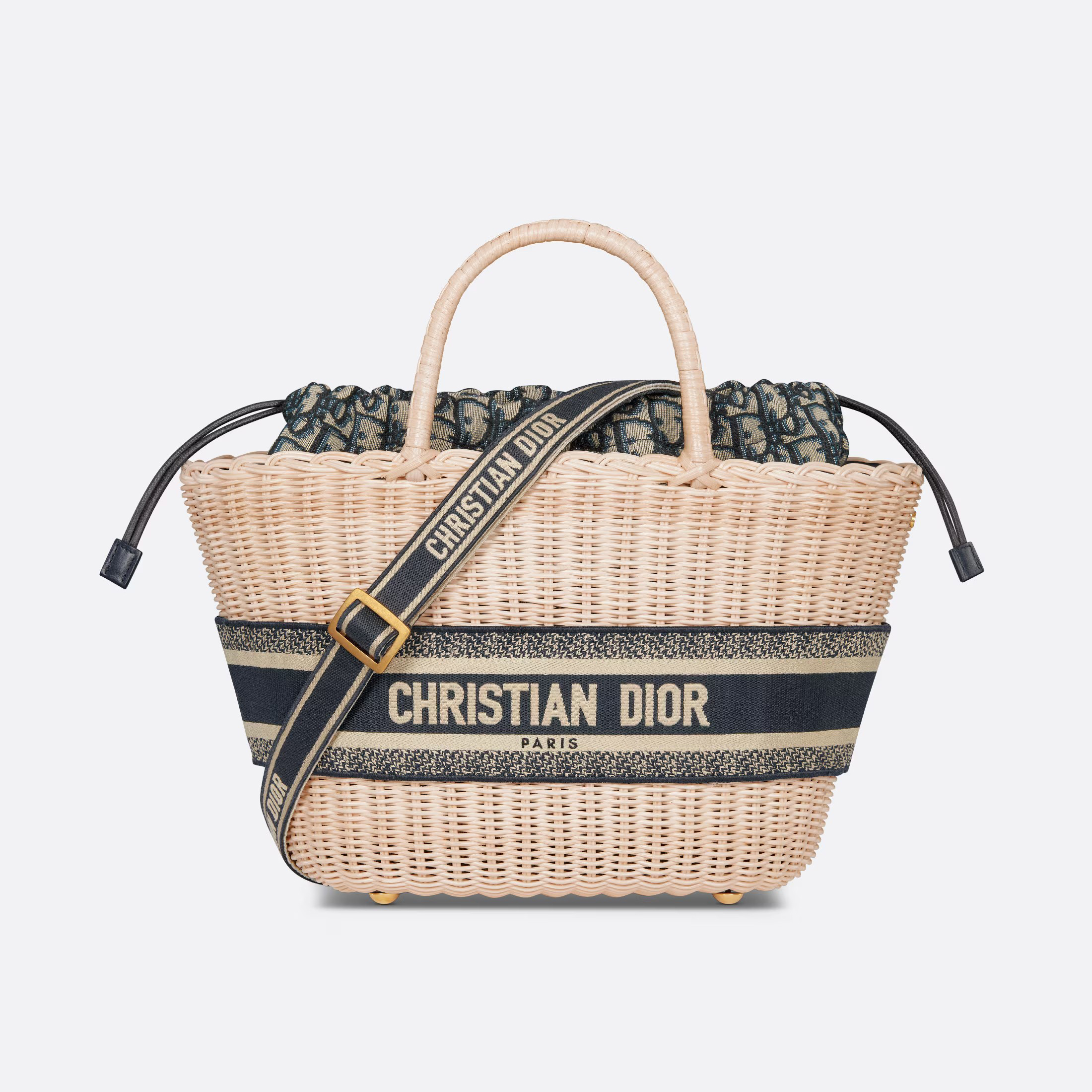 NIGO Dior Women's Detachable Adjustable Shoulder Strap Qblique Printed Fabric Patchwork Wicker Single Shoulder Crossbody Handbag Bag Bags #nigo99861