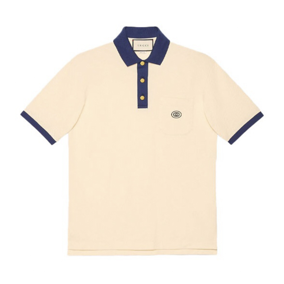 NIGO Gucci Men's Summer Decorated Interlocking Double G Label Stretch Cotton Polo Shirt Short Sleeve T-Shirt #nigo99859