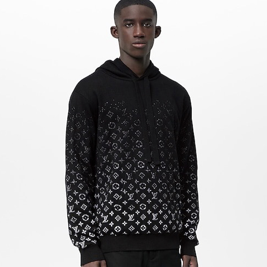 NIGO Louis Vuitton Men's Spring And Autumn Gradient Logo Knitted Hoodie Fashionable And Casual Drawstring Sweater #nigo95123