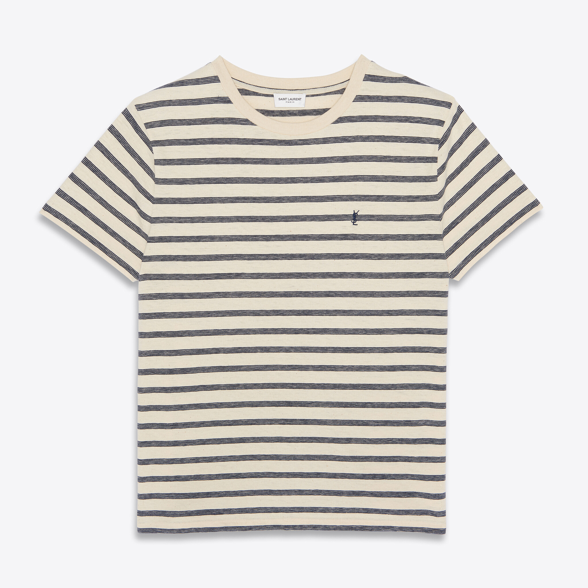 NIGO SAINT LAURENT Men's Summer Striped Logo Letter Embroidery Round Neck Cotton Short Sleeve T-Shirt #nigo99877