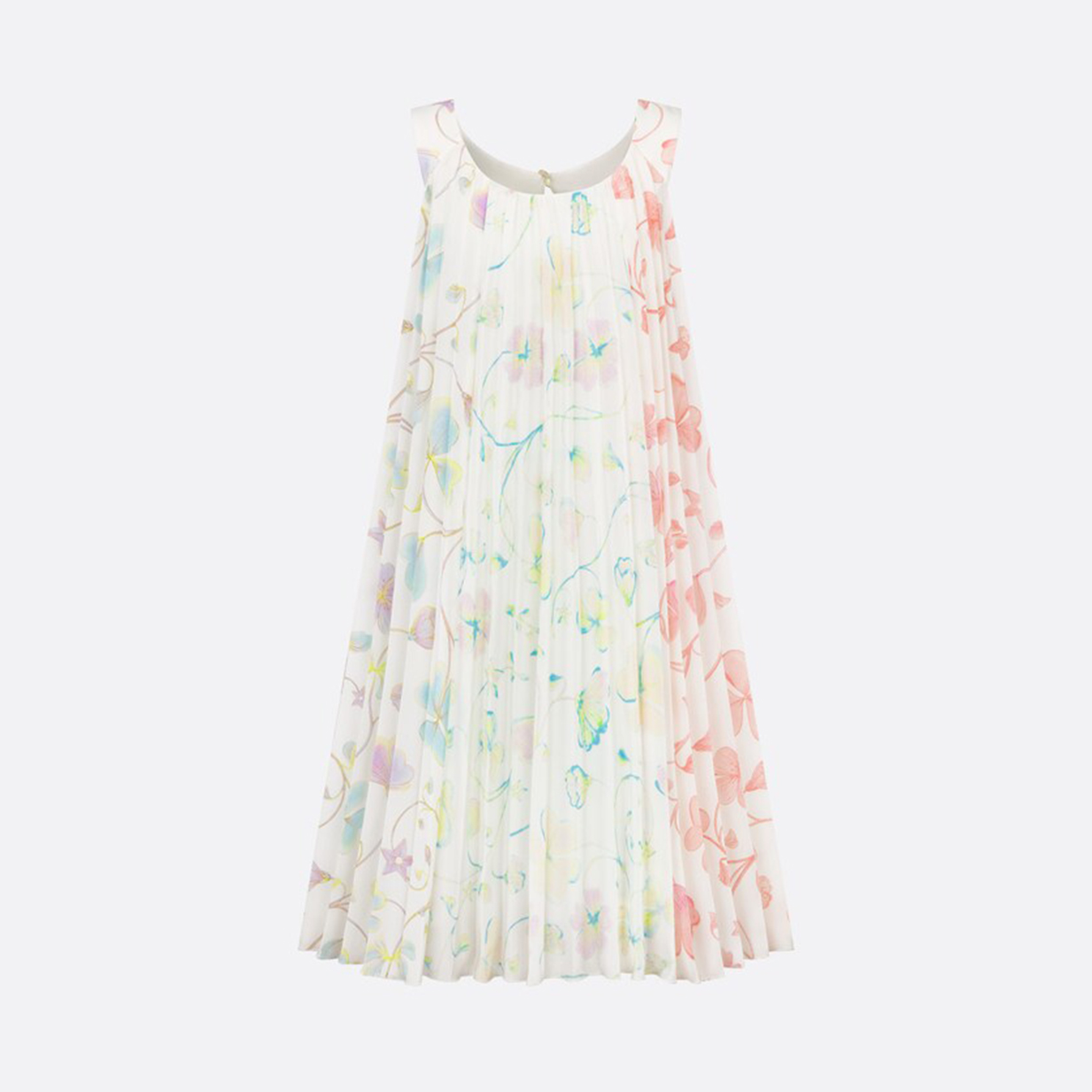 NIGO Dior Kid's Summer Floral Print Colorblocking Full Print High Street Round Neck Mid-Length Flared Sleeveless Dress #nigo31292
