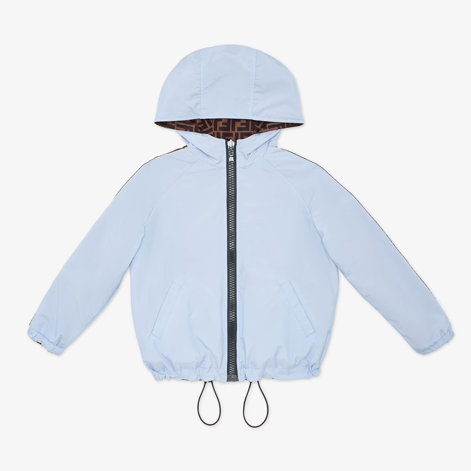 NIGO Fendi Kid's Spring And Autumn Solid Color Nylon Two Sides Wear Hooded Zipper Long Sleeve Windproof Jacket #nigo31299