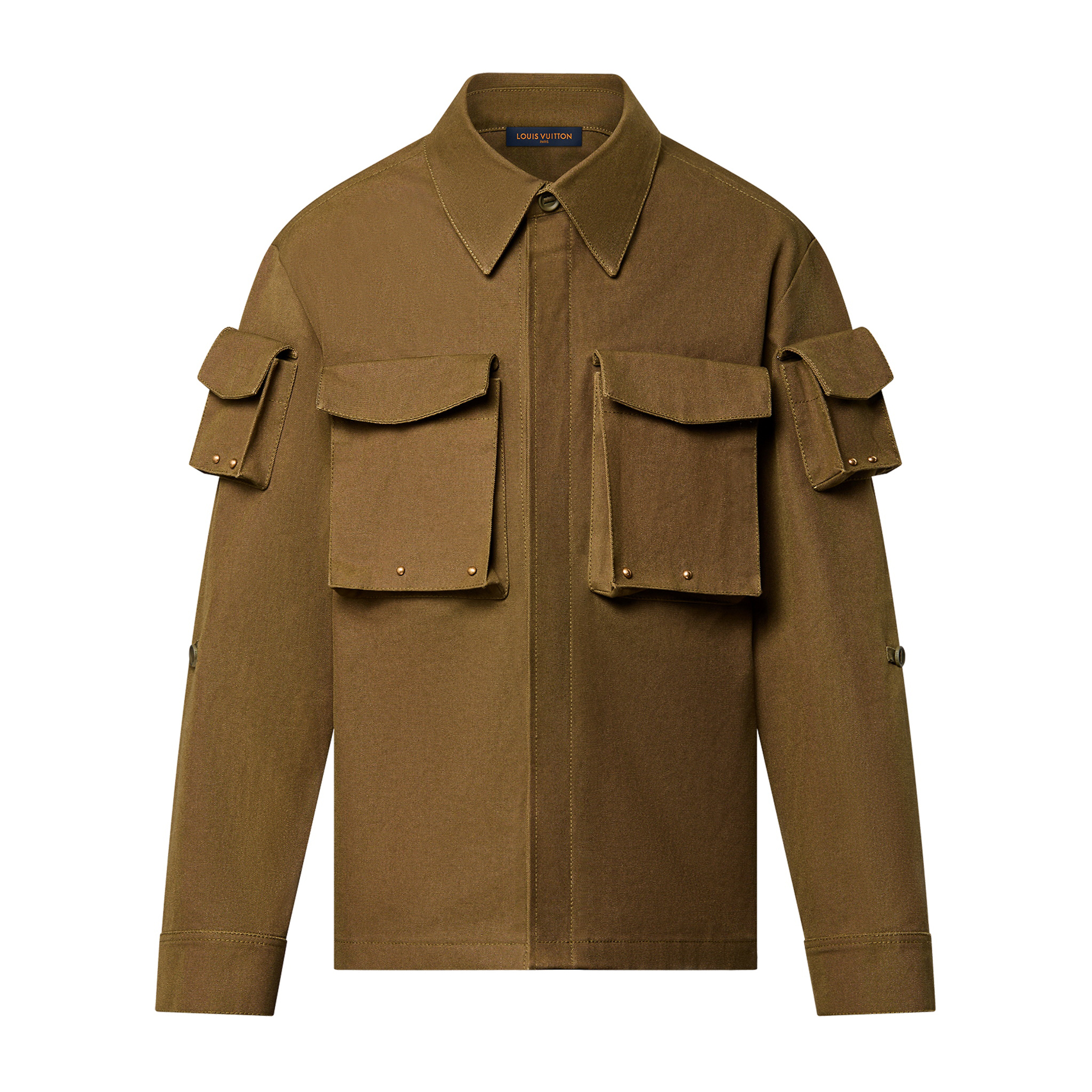 NIGO Louis Vuitton Men's Fall And Winter Brown Monogrammed Studded Cotton Single Breasted Long Sleeved Jacket #nigo99882