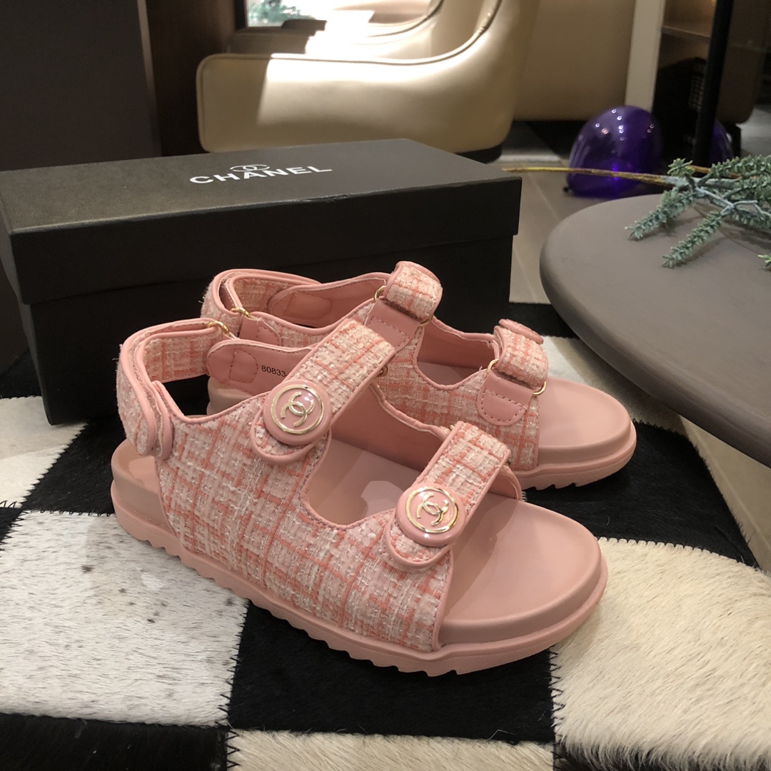 NIGO Chanel Kid's Summer Fashion Solid Color Velcro Flat Sandals Casual Shoes #nigo31293