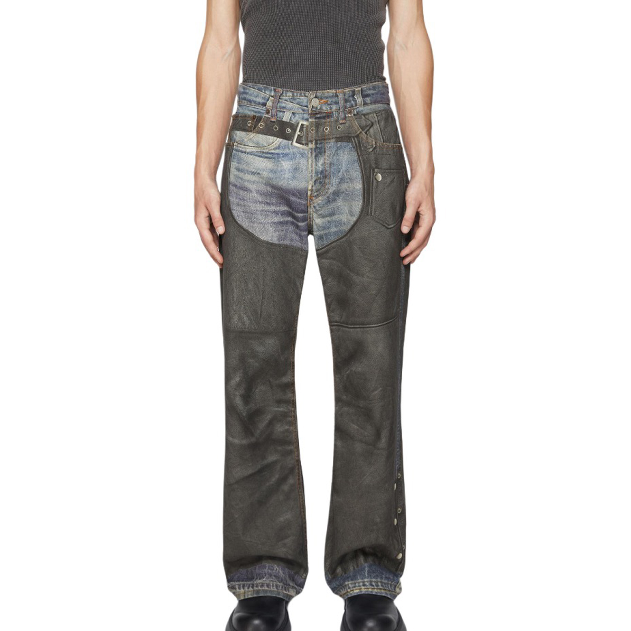 NIGO Acne Studios Men's Women's Four Seasons Fashion Solid Color Button Printed Loose Denim Wide Leg Pants Ngvp #nigo8516