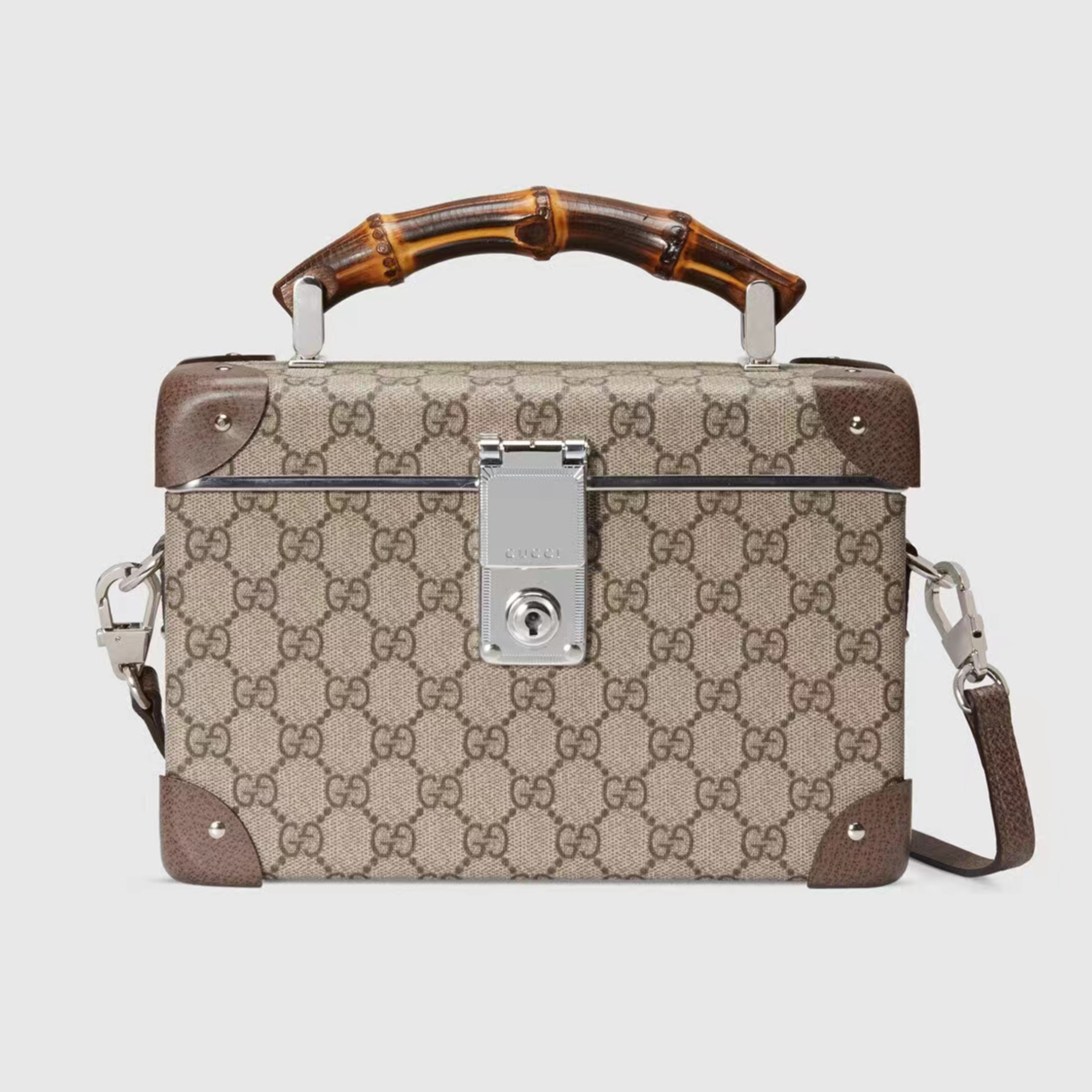 NIGO Gucci Logo Canvas Handbag Fashionable Bamboo Handle Makeup Box Crossbody Bag Bags #nigo71281