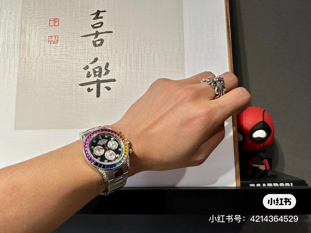 NIGO Rolex Men's and Women's Colorful Crystal Diamonds Steel Strap Waterproof Watch #nigo99898