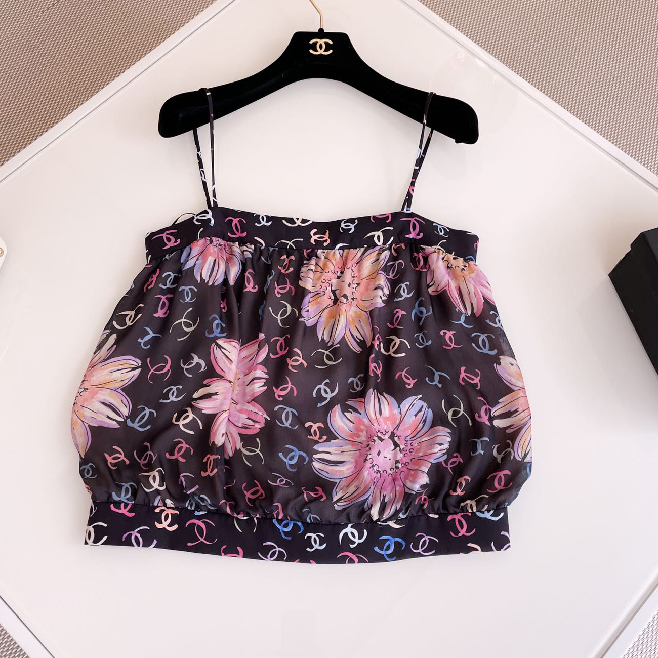 NIGO Chanel Women's Summer Pink Floral Print Camisole Pod Tank Top #nigo99891