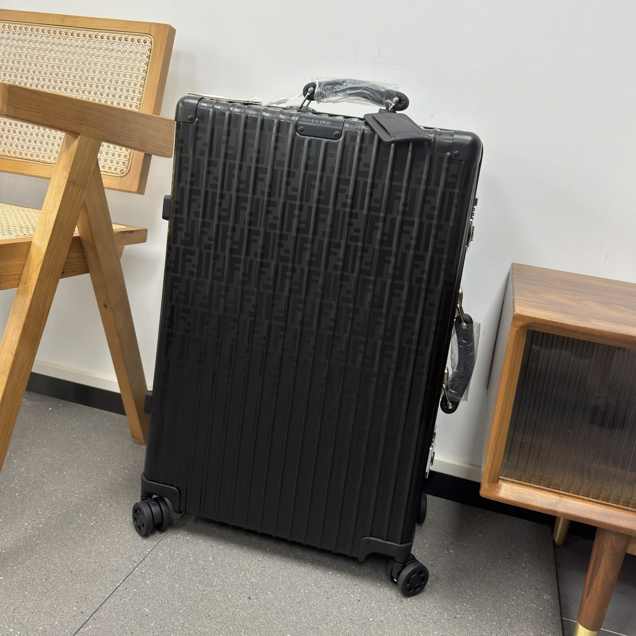 NIGO Fendi Men's and Women's Black Checked Case Trolley Luggage Box #nigo99896