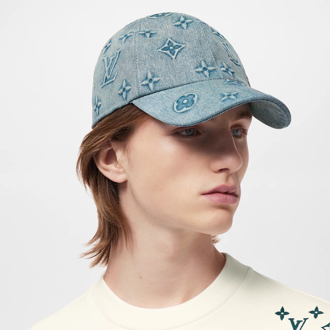 NIGO Louis Vuitton Monogram Washed Denim Hat Leather Buckle Fashion Casual Cool Versatile Baseball Hat #nigo71283