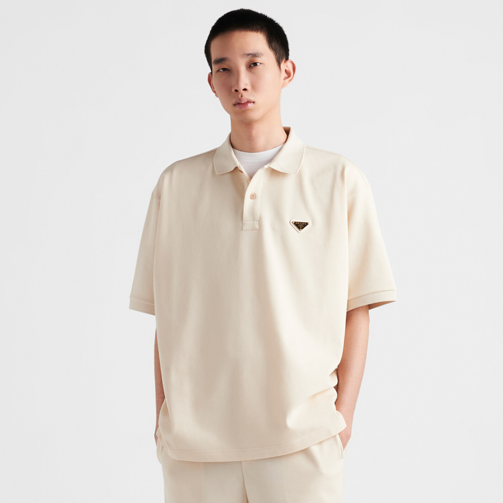 NIGO Prada Men's Summer Solid Color Metal Logo Cotton Polo Shirt Short Sleeve T-Shirt #nigo99913