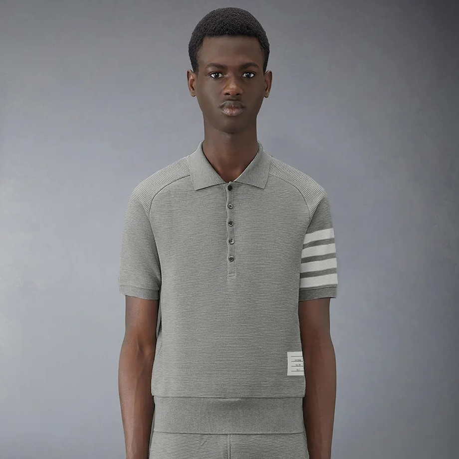 NIGO Thom Browne Men's Summer Solid Color Striped Cotton Polo Shirt Short Sleeve T-Shirt #nigo99912