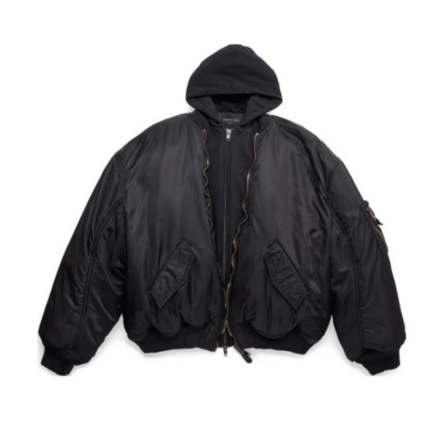 NIGO Balenciaga Men's Women's Spring And Autumn Fashion Doing Old Zipper Splicing Hooded Loose Long Sleeve Pilot Jacket Coat Ngvp #nigo8589