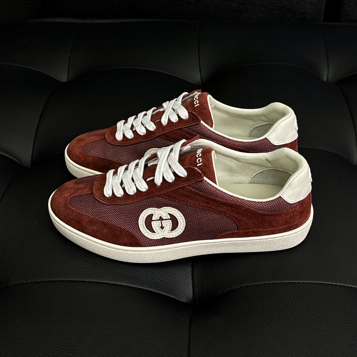 NIGO Gucci Men's and Women's Leather Fabric Low Top Lace Up Board Shoes Sneakers #nigo99922