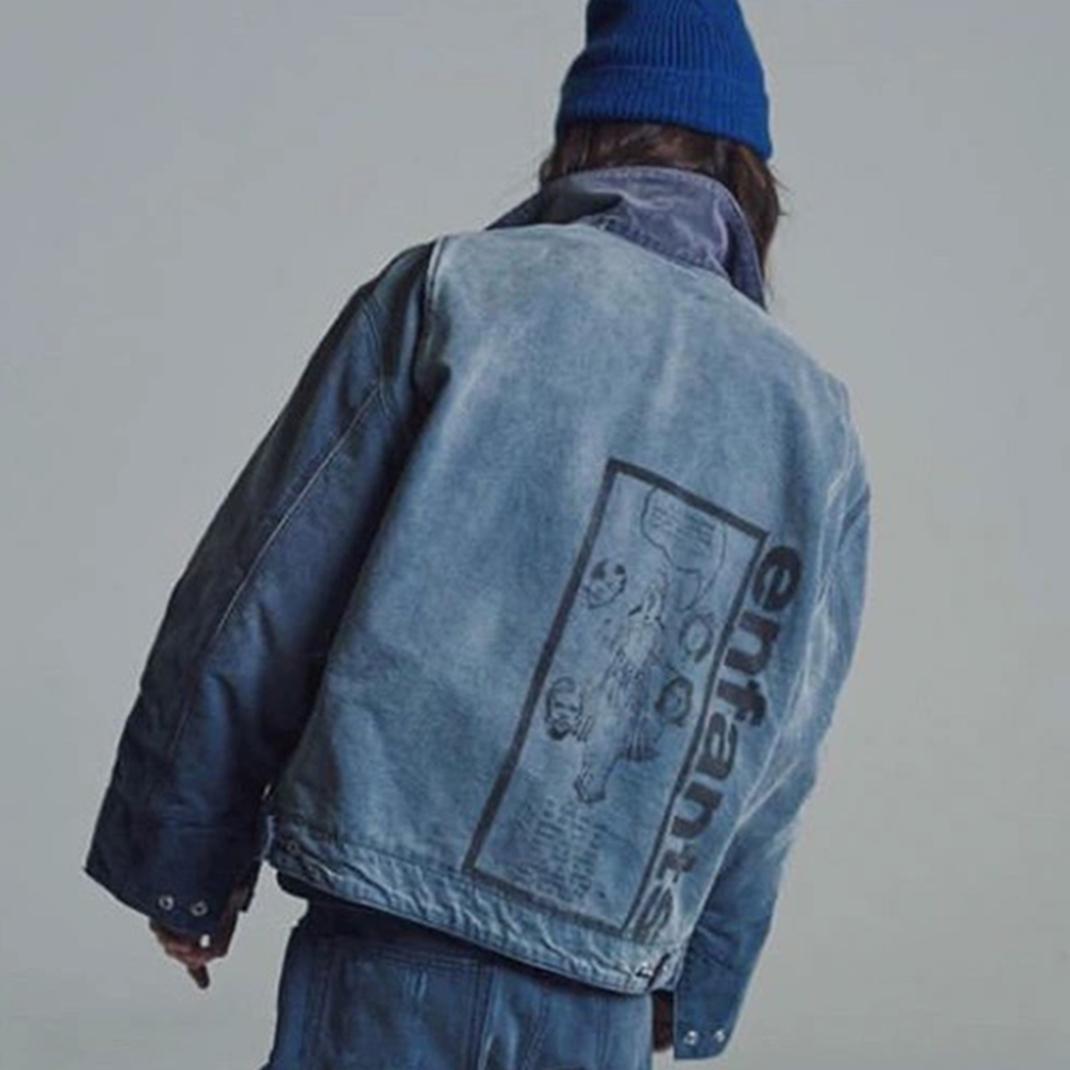 NIGO Enfants Riches Deprimes Men's Spring and Autumn Washed Damaged Long sleeved Lapel Blue Loose Work Jacket Ngvp #nigo7918