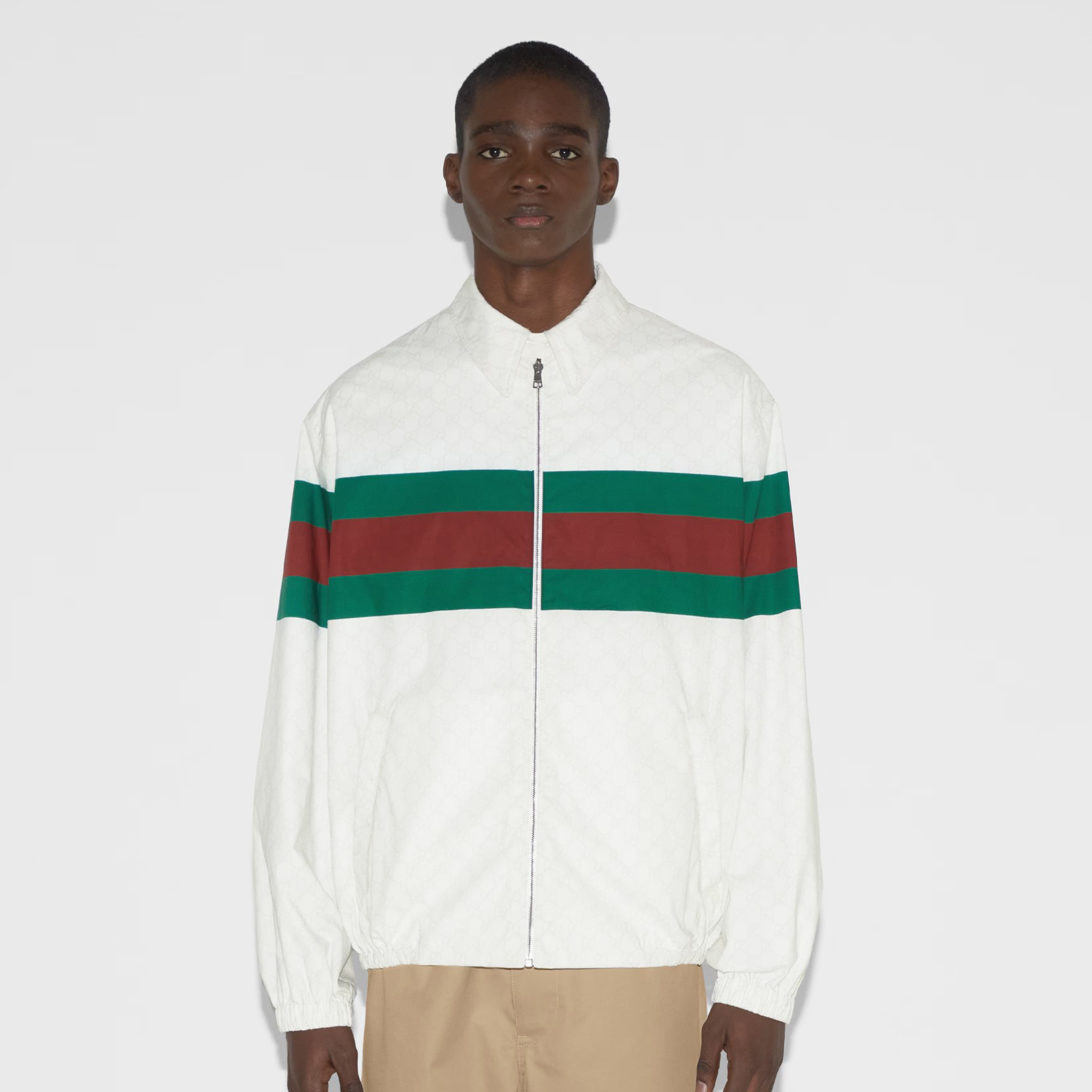 NIGO Gucci Men's Spring and Autumn GG Printed Cotton Colorful Webbing Standing Collar Zipper Casual Long Sleeve Sports Jacket #nigo99962