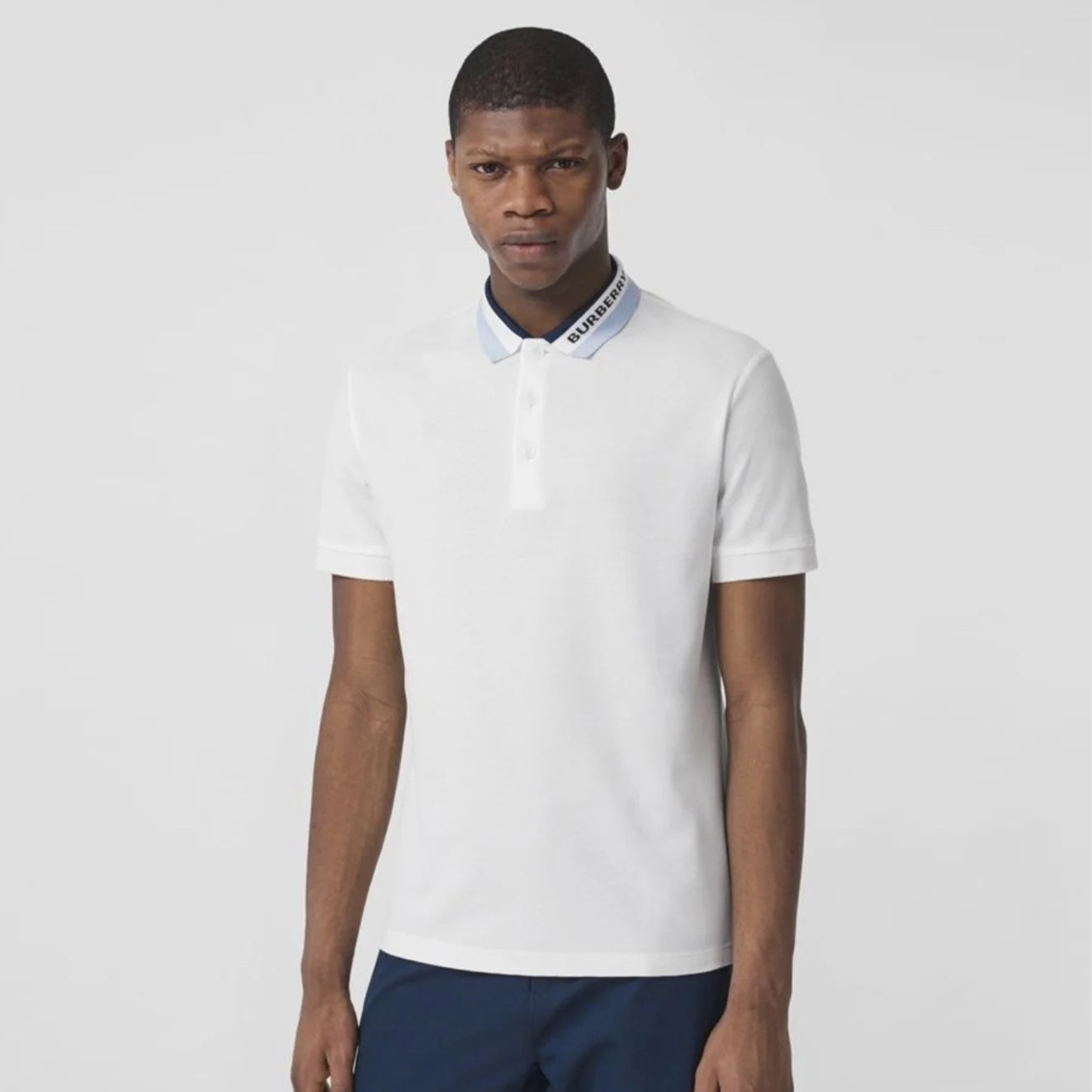 NIGO Burberry Men's Summer Solid Logo Colorblocking Lapel Cotton Straight Short Sleeve Polo Shirt #nigo99963
