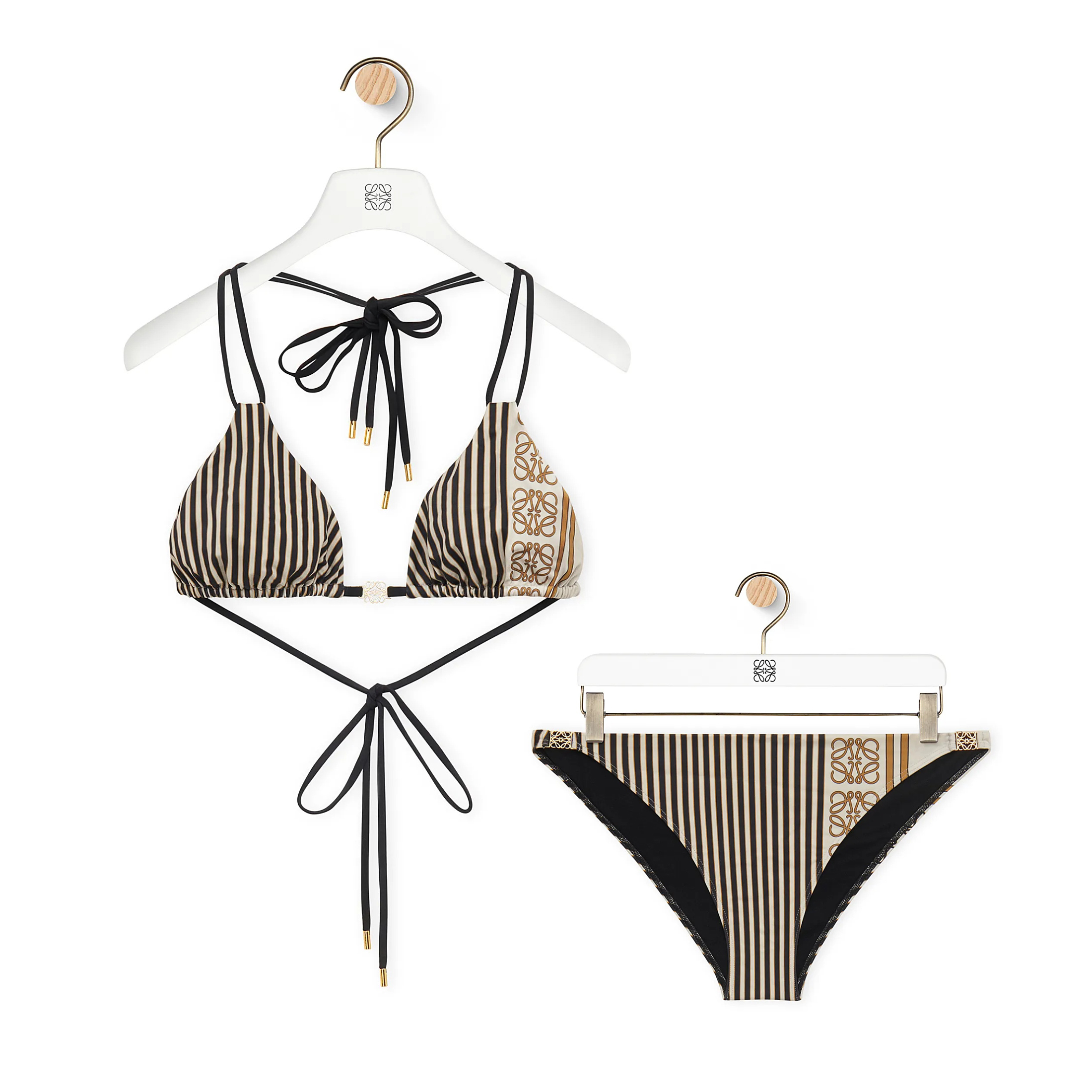 NIGO Loewe Women's Summer Striped Printed Tie Neck Bikini Swimsuit Swim Trunks #nigo99935