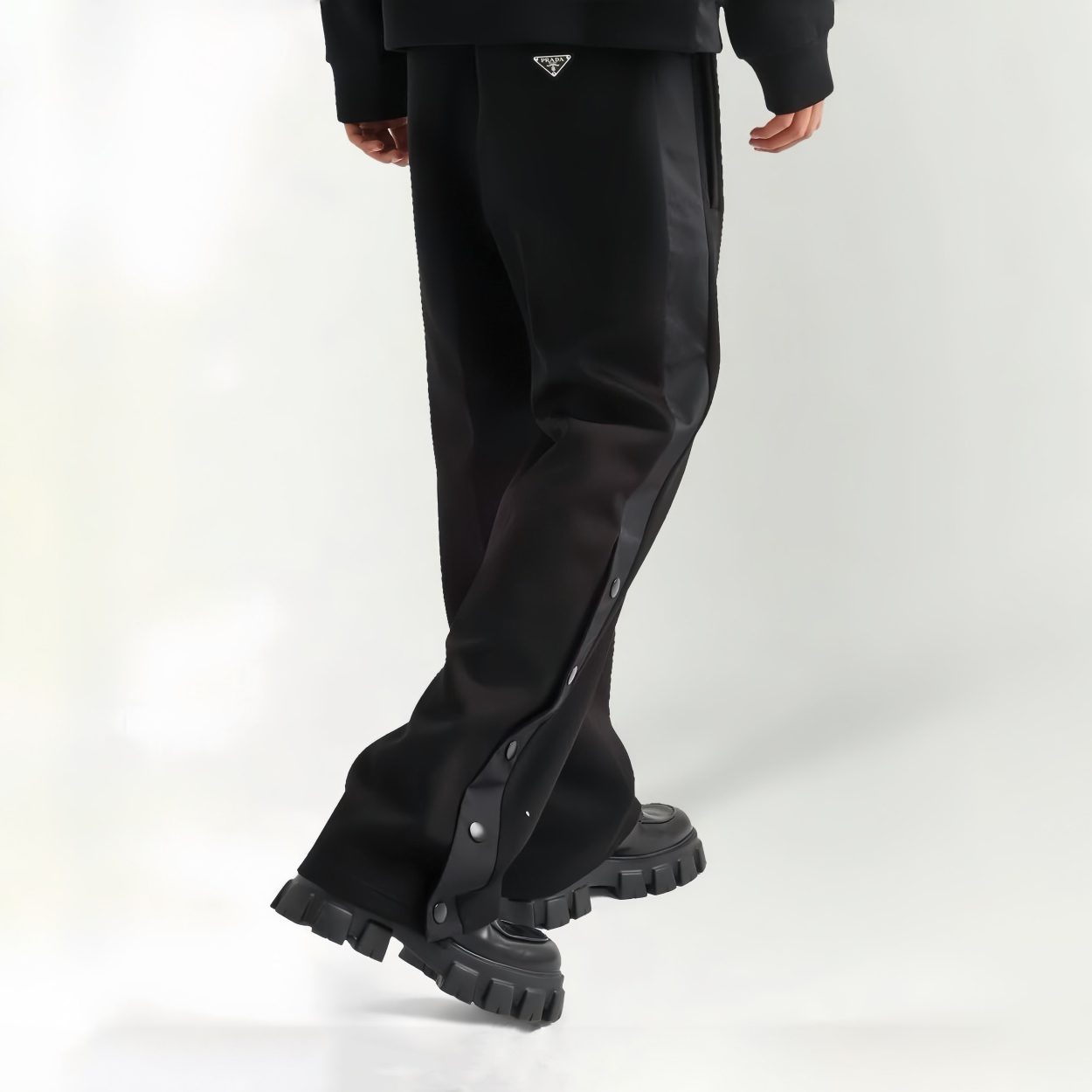 NIGO Prada Men's Spring/Summer Side Button Design Solid Color High Waisted Straight Leg Pants #nigo99937