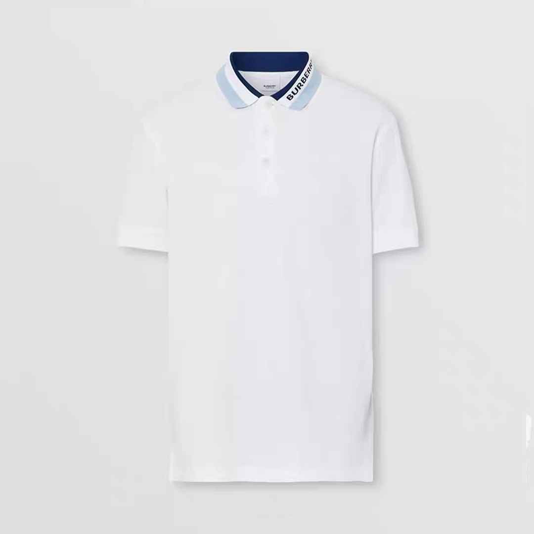 NIGO Burberry Men's Summer Solid Logo Colorblocking Lapel Cotton Straight Short Sleeve Polo Shirt #nigo99963