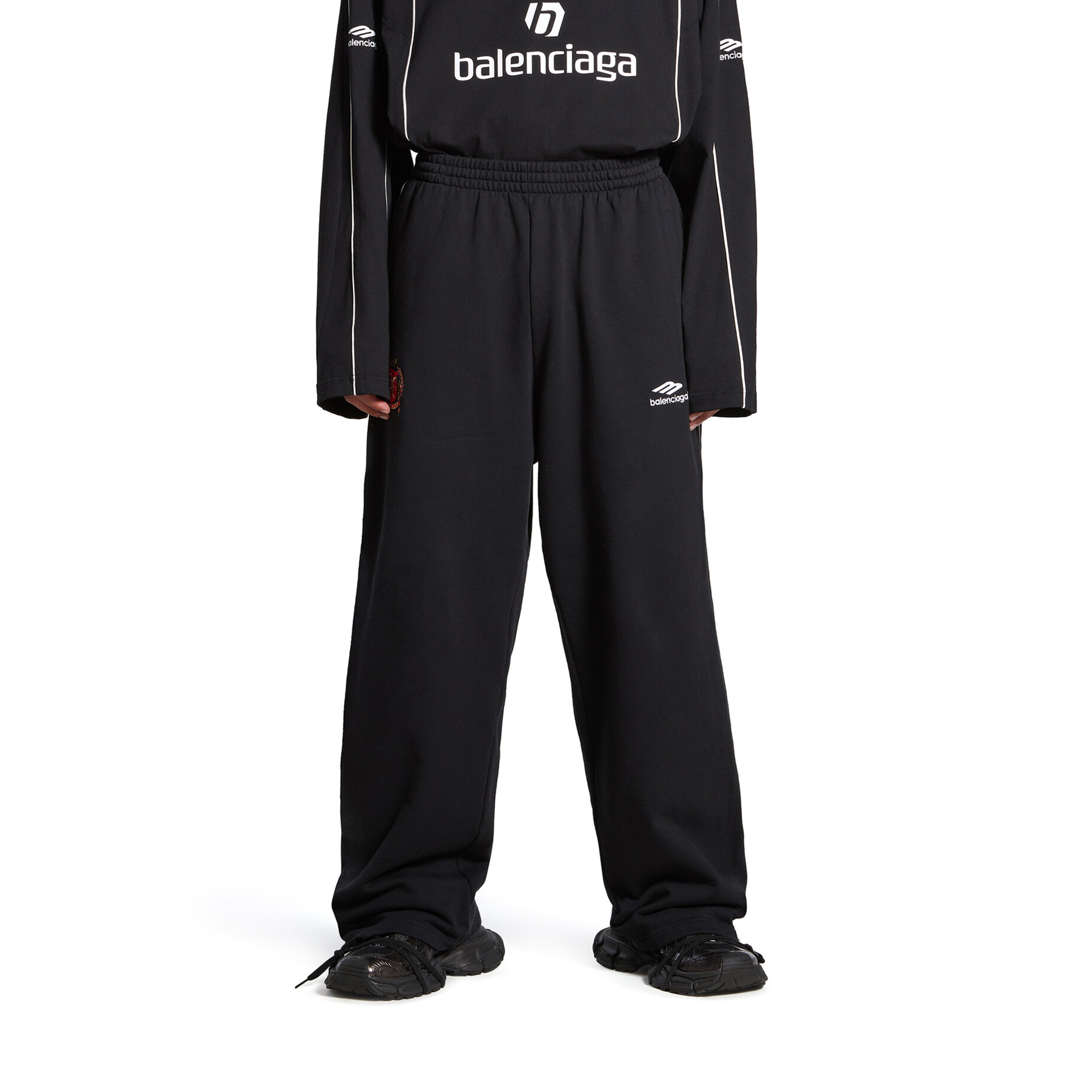 NIGO Balenciaga Men's Women's Four Seasons Solid Color Letter Printed Elastic Soccer Loose Knit Sweatpants Casual Pants #nigo99958