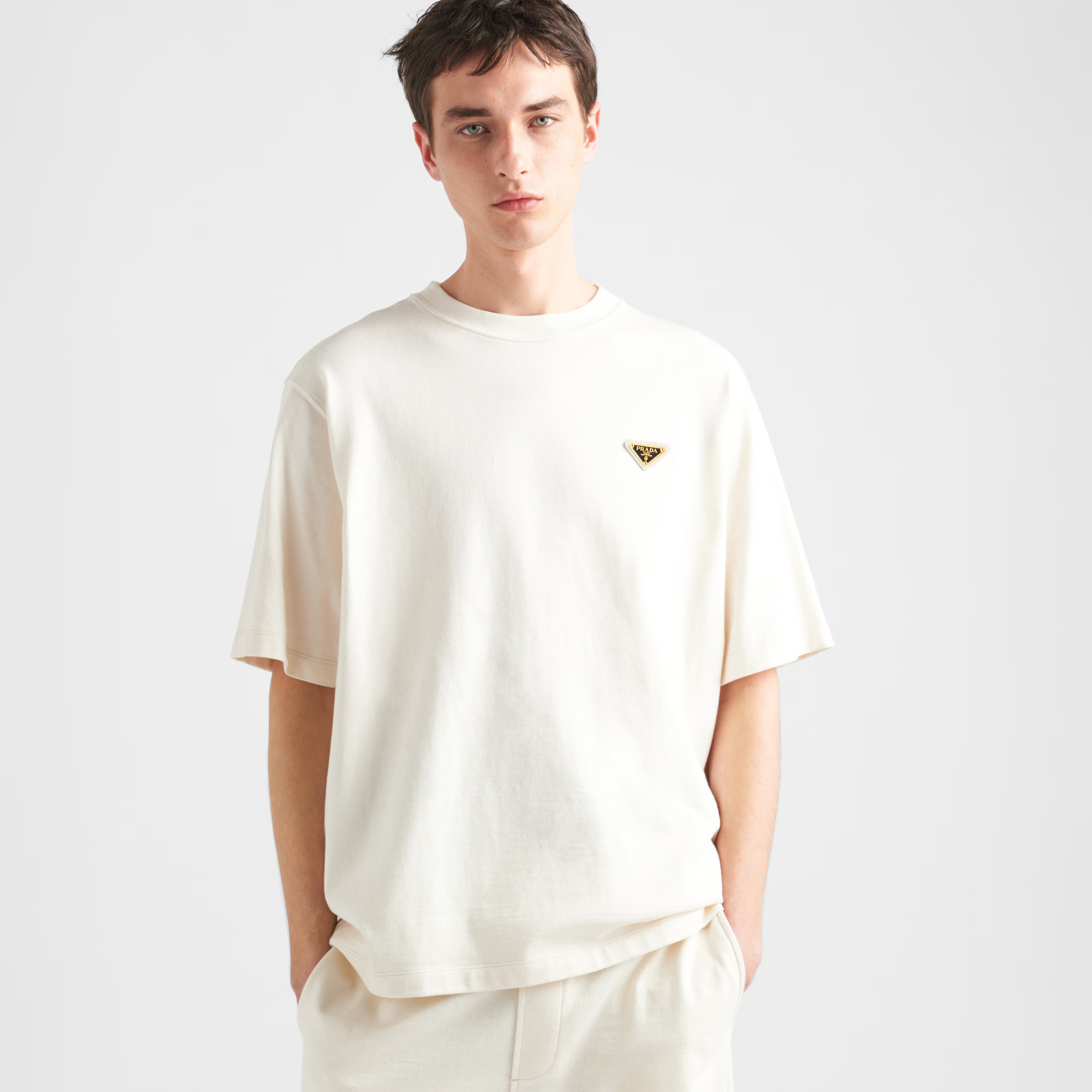 NIGO Prada Men's Summer White Cotton Round Neck Regular Fit Short Sleeve T-Shirt #nigo99967