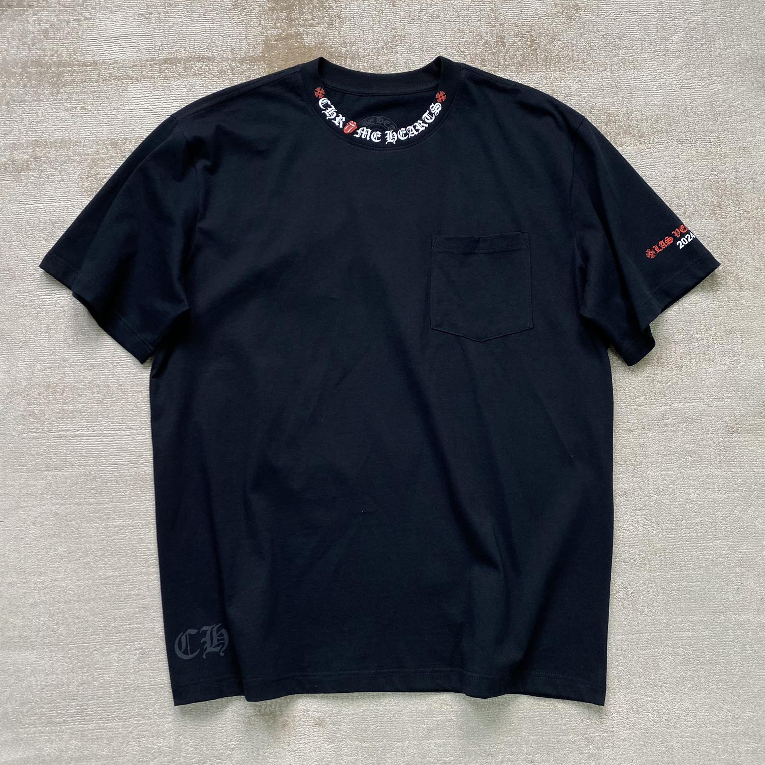 NIGO Chrome Hearts Men's and Women's Summer Neckline Sanskrit Letter Round Neck Cotton Short Sleeve T-shirt #nigo99979