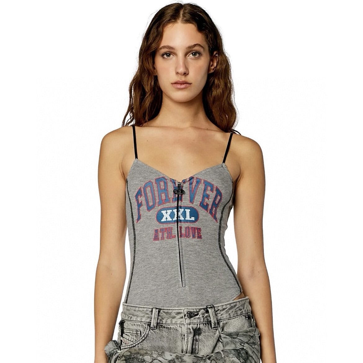 NIGO Diesel Women's Summer Vintage Letter Pattern Print Comfortable Sexy Zipper Skinny Solid Color Sling Jumpsuit Ngvp #nigo8594