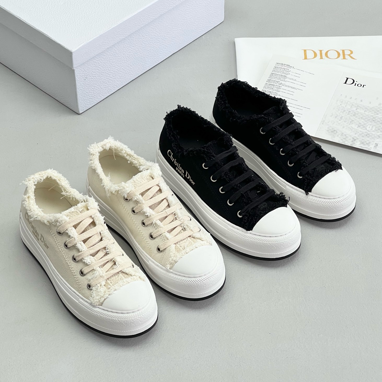 NIGO Dior Women's Spring and Autumn Canvas Tassel Doing Old Low-Top Lacing Shoes #nigo99975