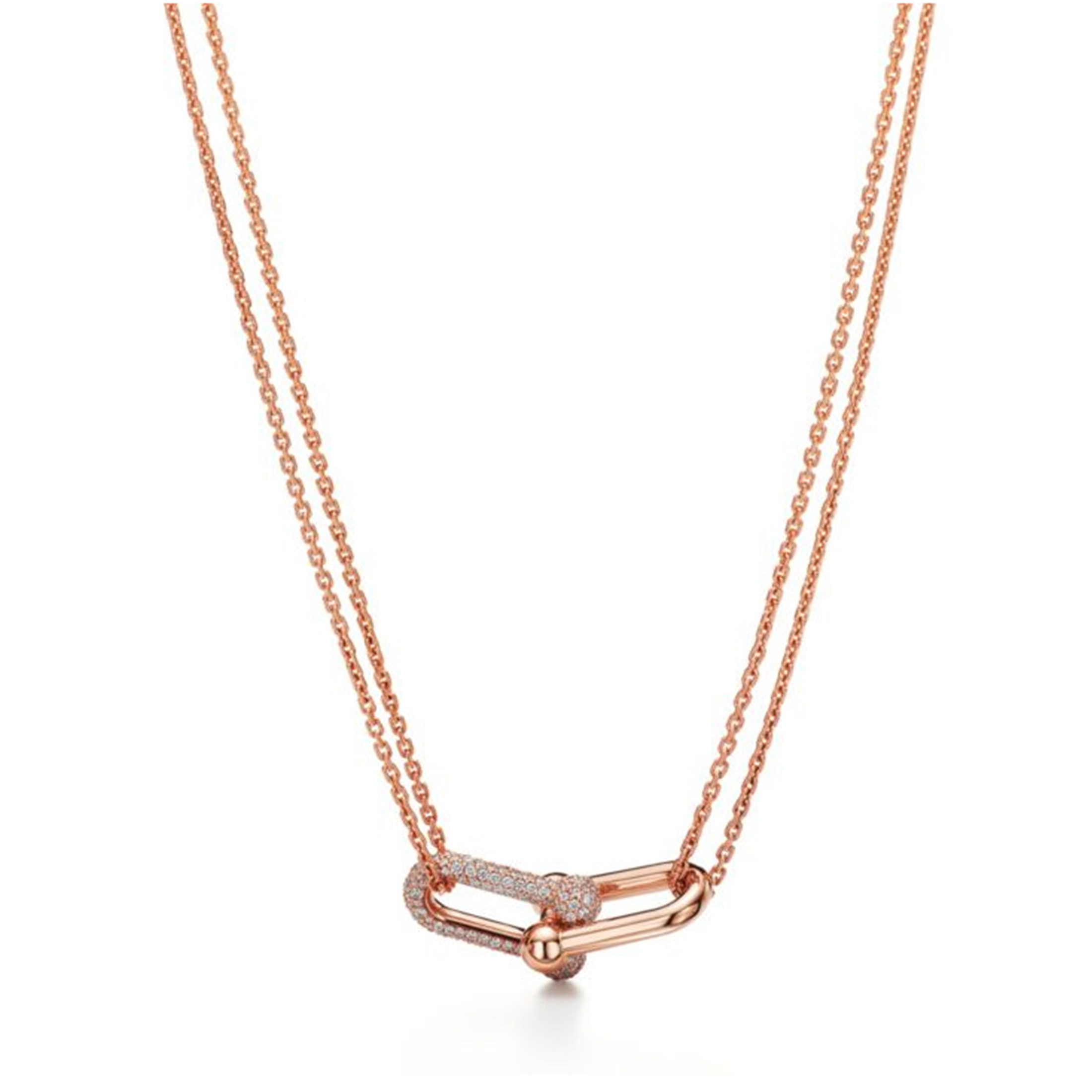NIGO Tiffany & Co. Women's Double Chain Buckle Necklace Luxury Diamond Style Casual Necklace Jewelry Accessories #nigo71289