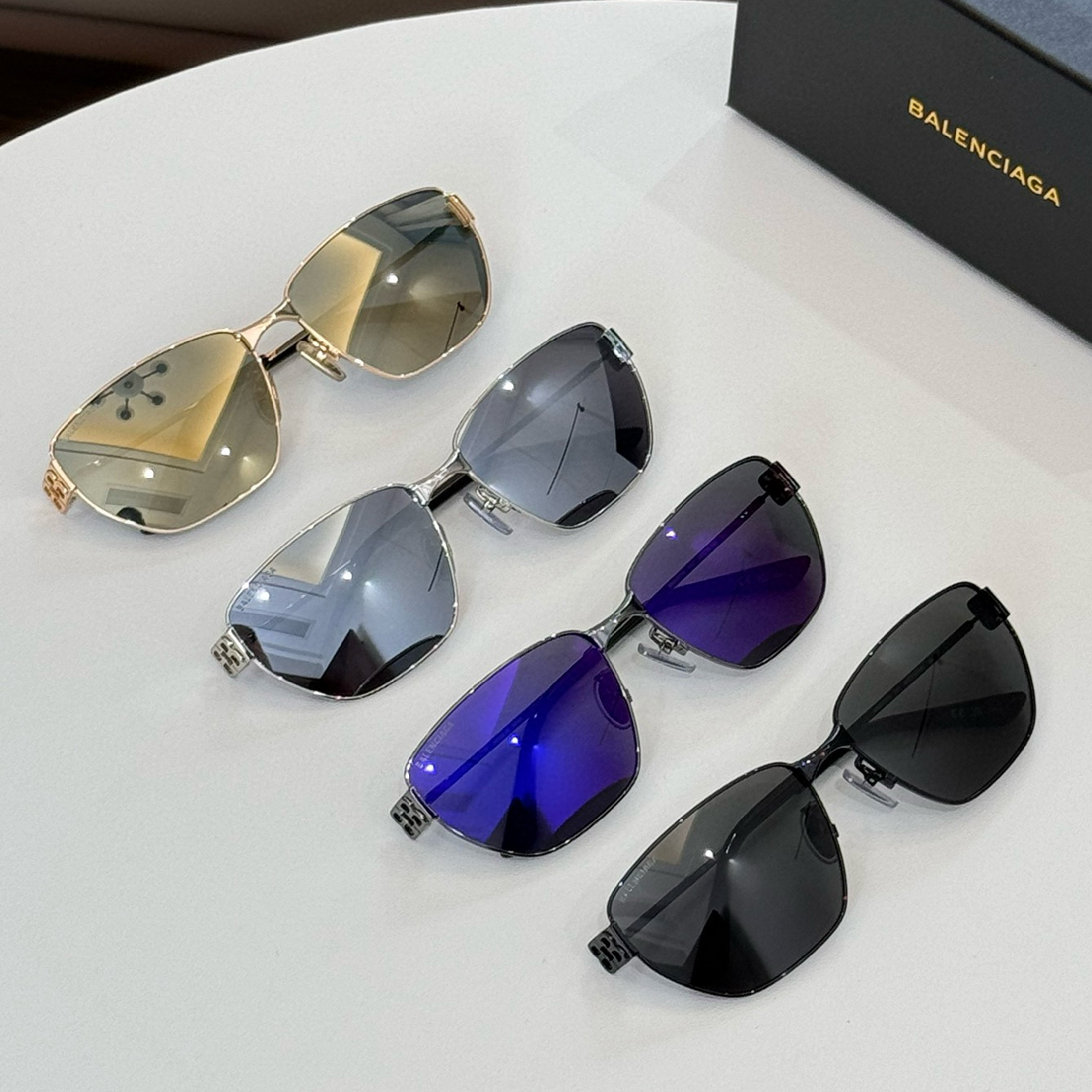 NIGO Balenciaga Men's And Women's Colored Glasses, Fashionable Metal Frame Sunglasses #nigo71295