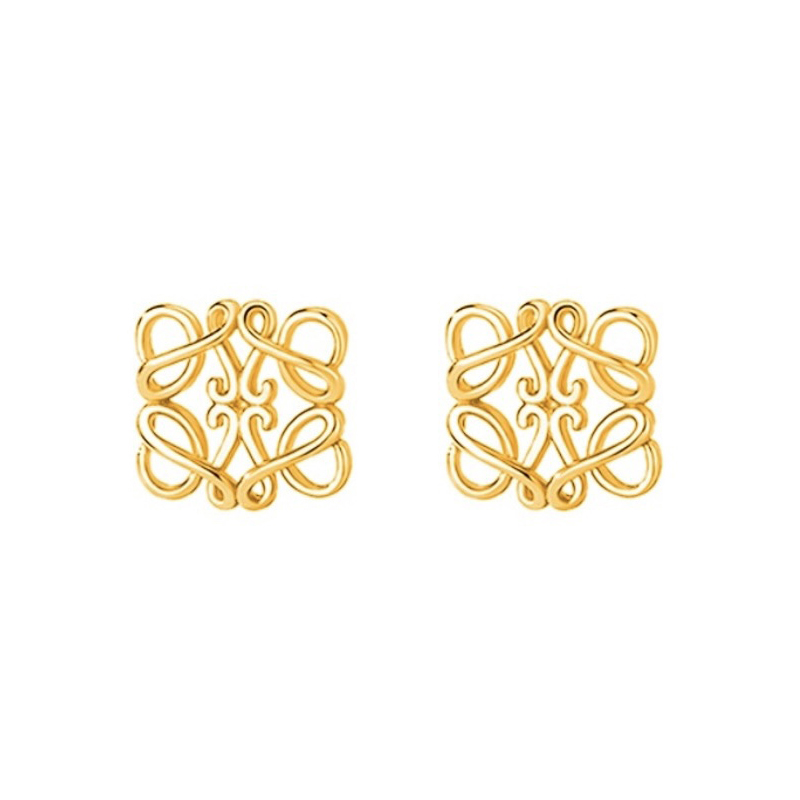 NIGO Loewe Women's Logo Pattern Hollowed Out Geometric Earrings Studs Jewelry #nigo99996