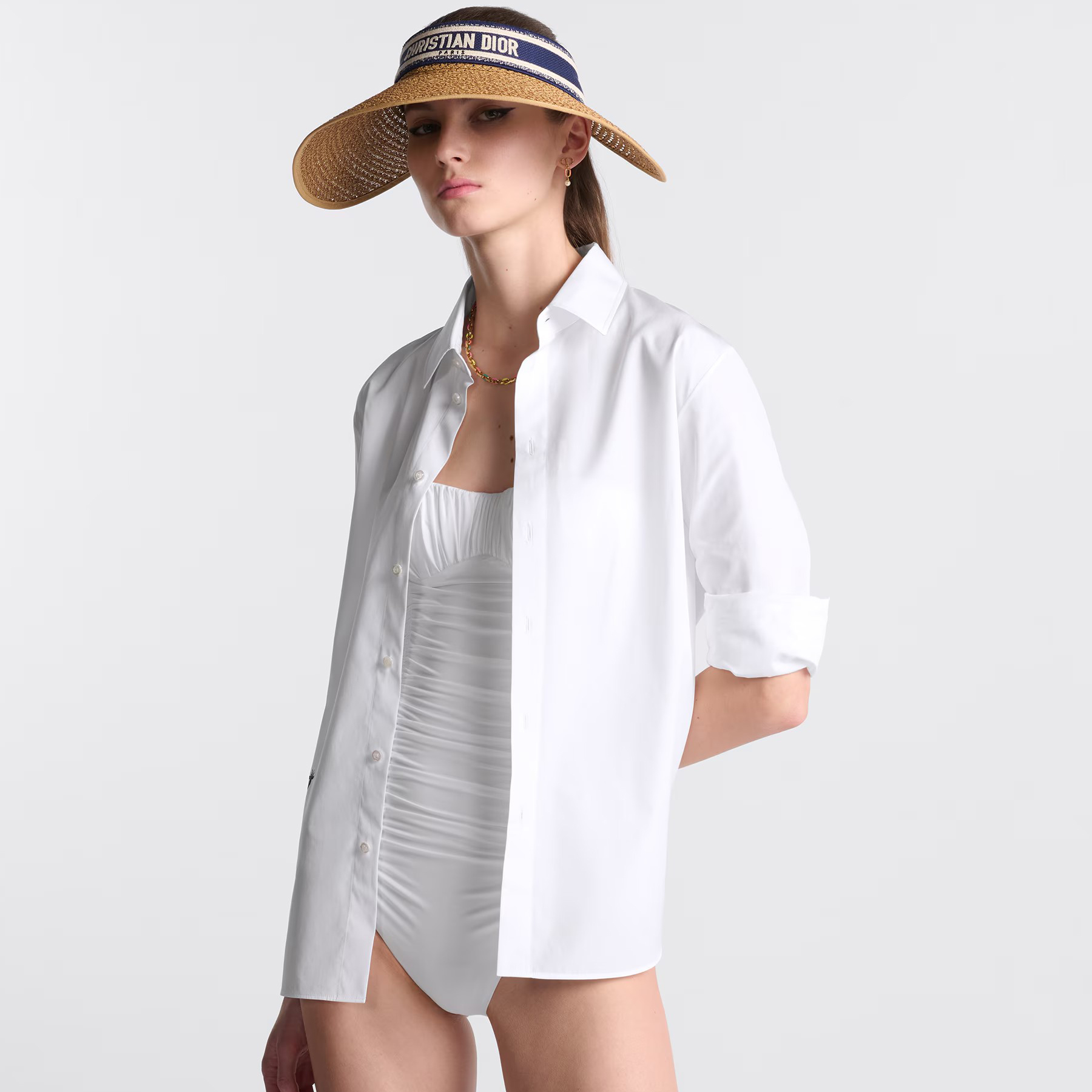 NIGO Dior Women's Summer Solid Color Slim Sleeveless Halter One-piece Swimsuit #nigo99985