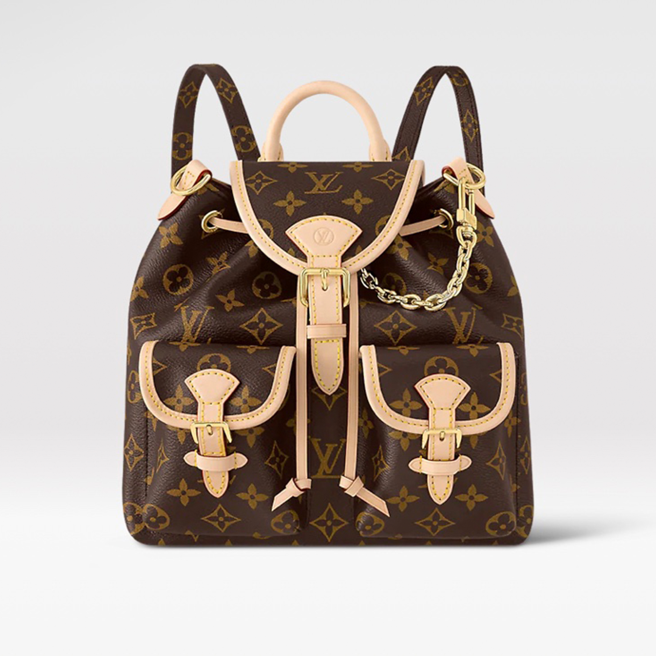 NIGO Louis Vuitton Logo Chain Backpack With Multiple Pockets Fashionable And Casual Leather Bag Bags #nigo71292