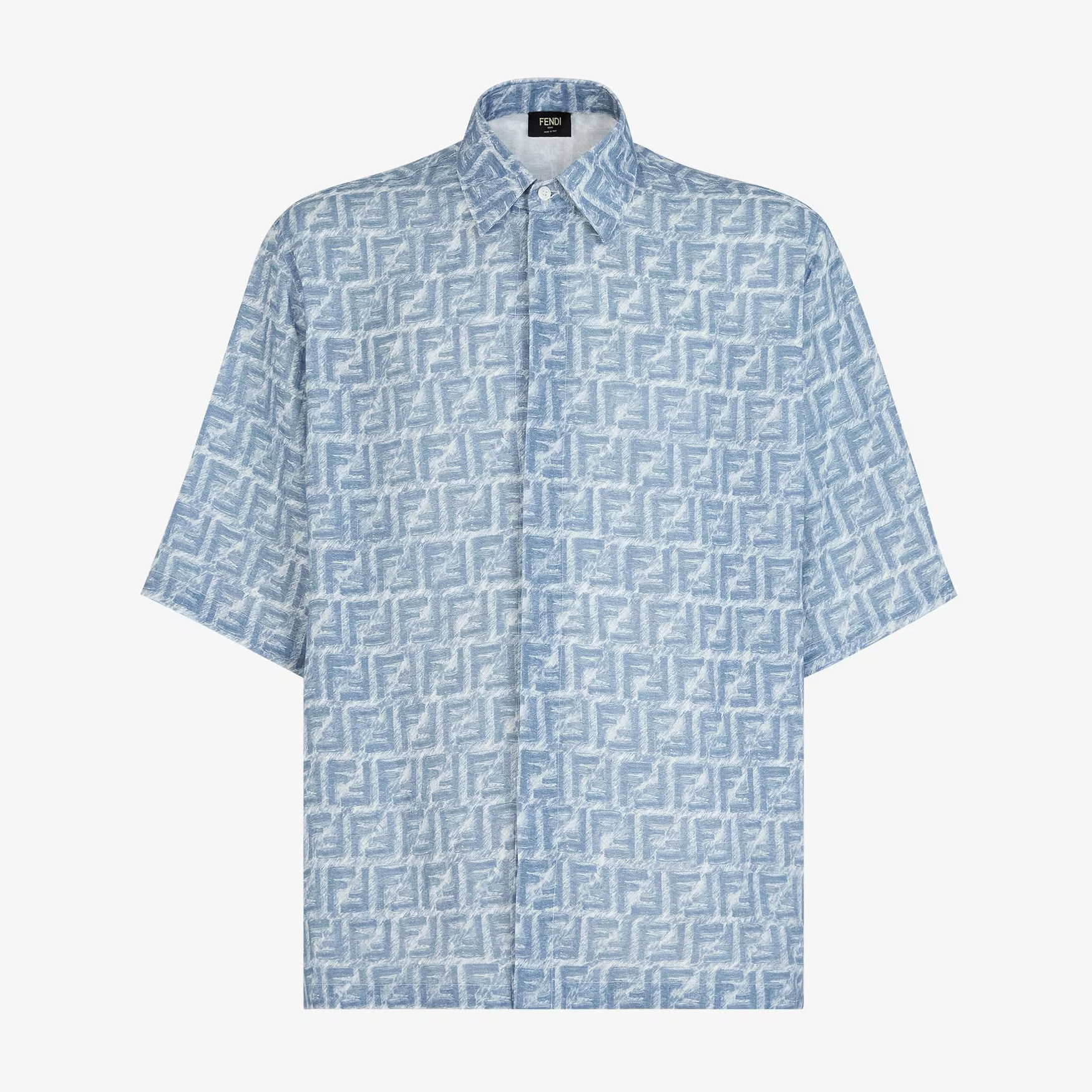 NIGO Fendi Men's Spring/summer Letter Logo Linen Fashion Short Sleeved Shirt Single Breasted Flip Collar Top Short Set Suit #nigo72122