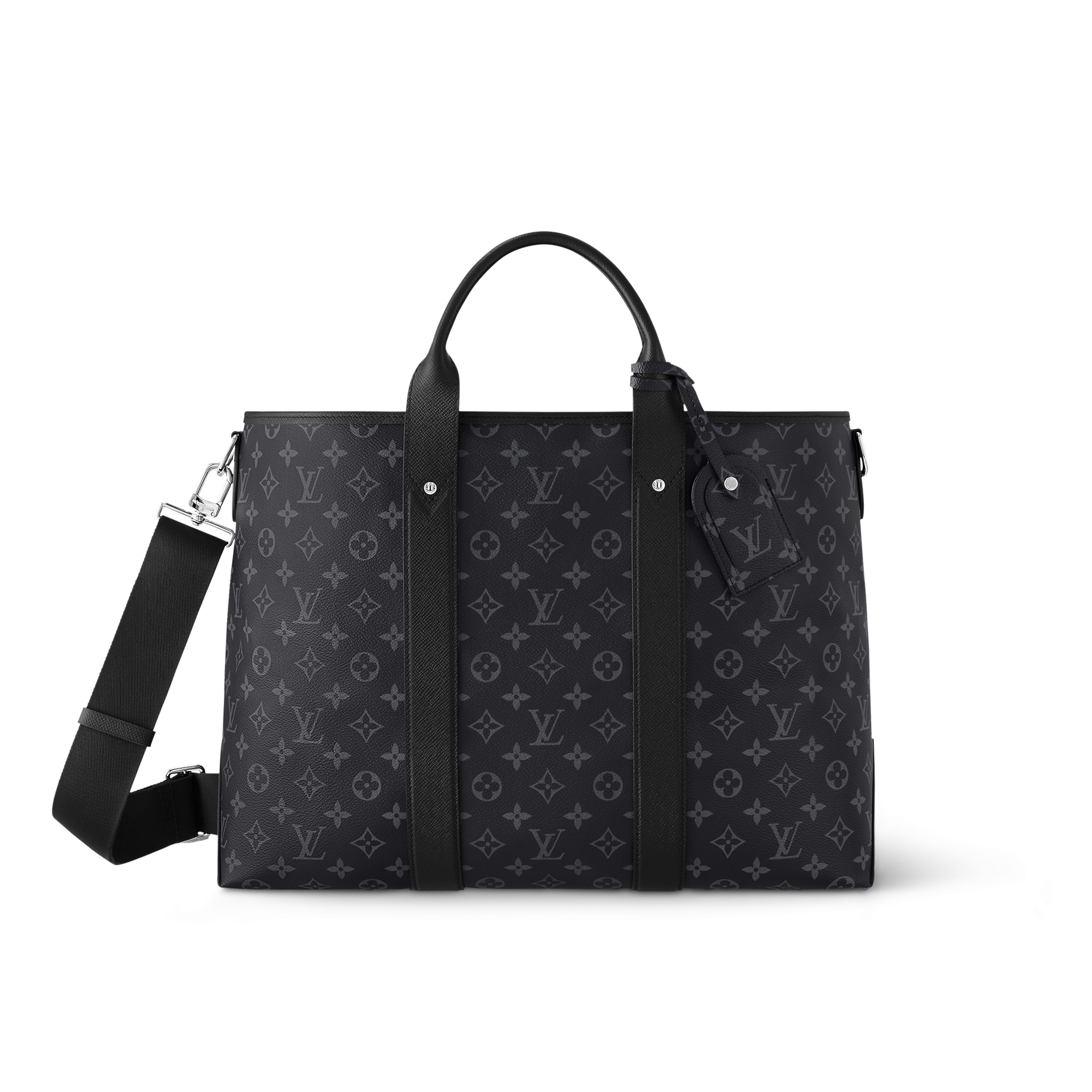 NIGO Louis Vuitton Weekend Tote NM Men's Letter Printed Zipper Closure Canvas Patchwork Cowhide Shoulder Crossbody Tote Bag #nigo99998