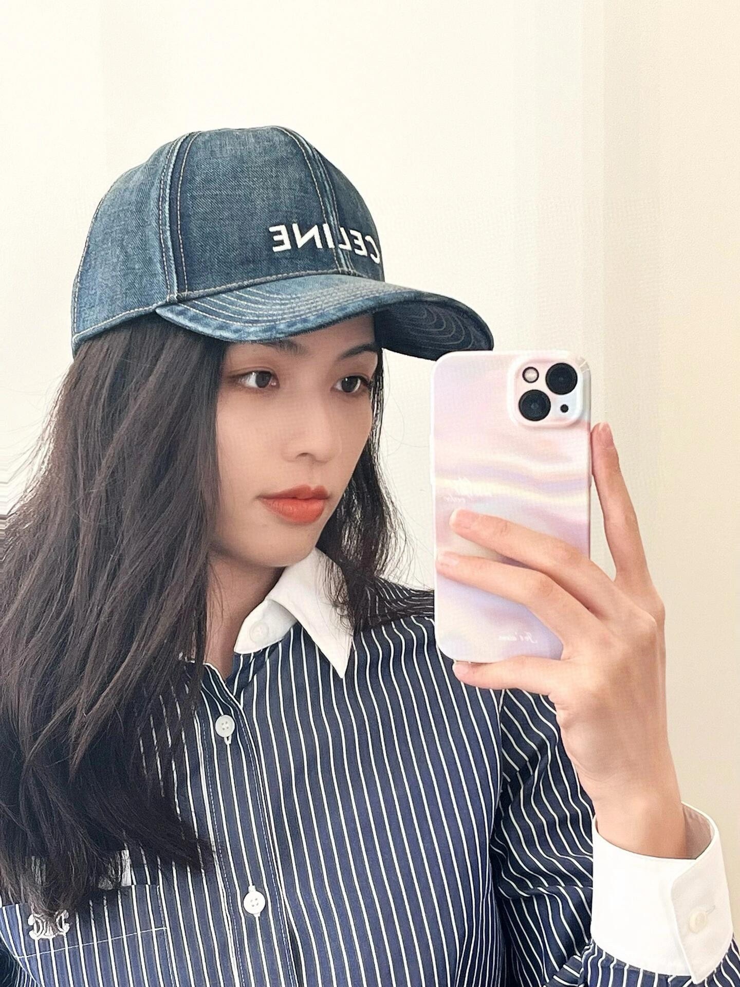 NIGO Celine Men Women Fashion Vintage Cowboy Letter Embroidery Baseball Cap Blue Casual Duck Hat #nigo72129