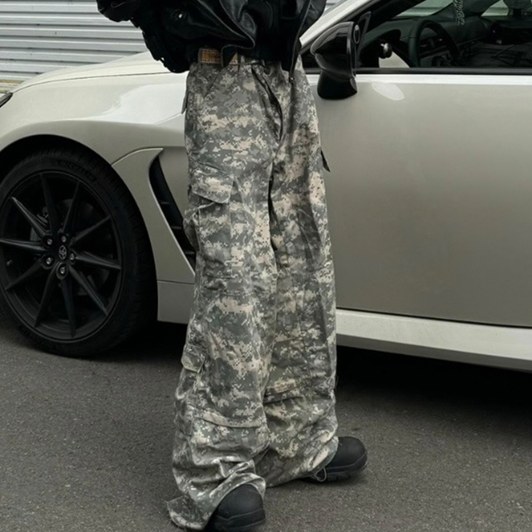 NIGO Joshua Jamal Men's Women's Four Seasons Vintage Wide Leg Pants Aged Casual High Street Camouflage Workwear Jeans Ngvp #nigo8629