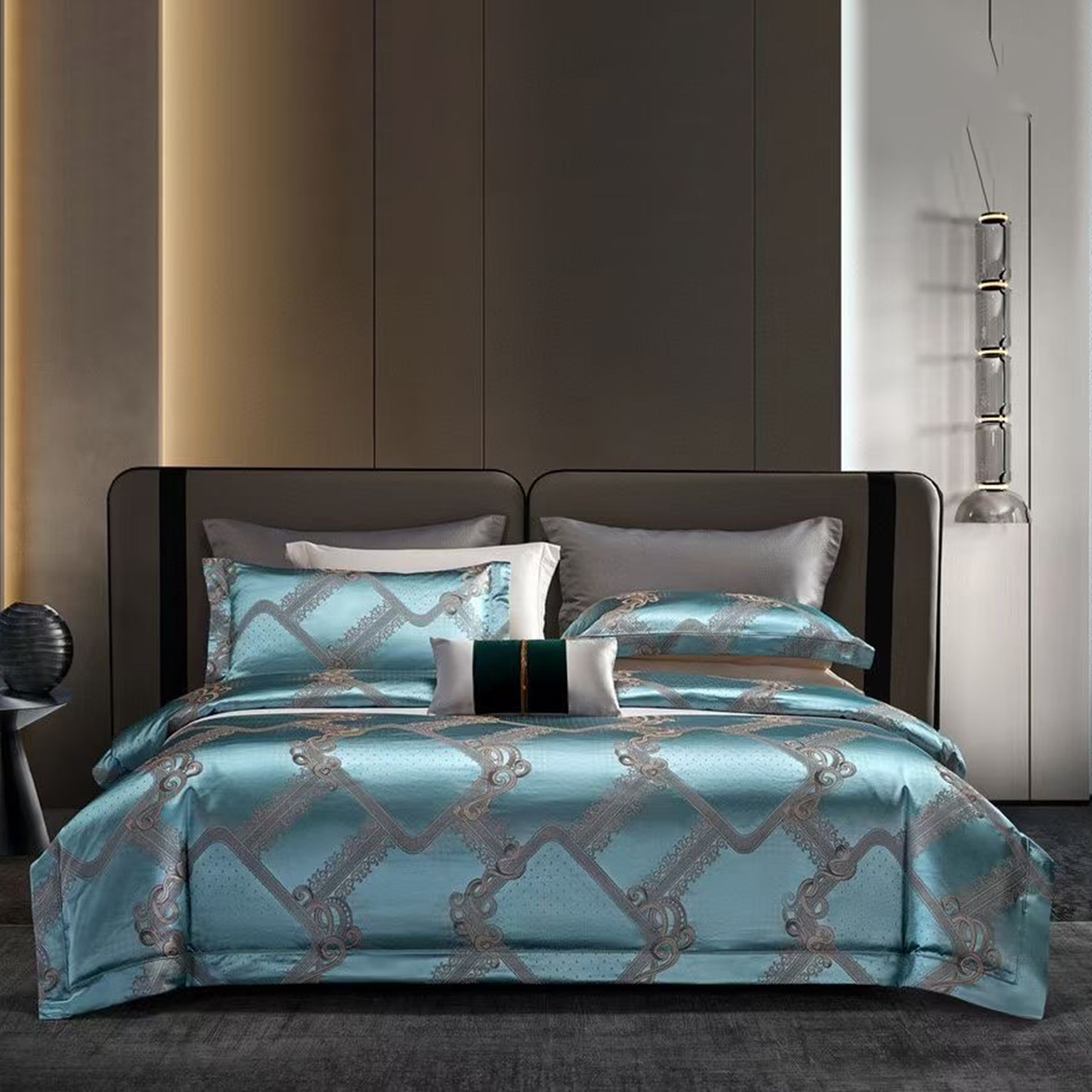 NIGO Hermes Tencel Floral Jacquard Embroidery Bedding Quilt Cover Sheet Pillowcase Three-piece Set #nigo71316