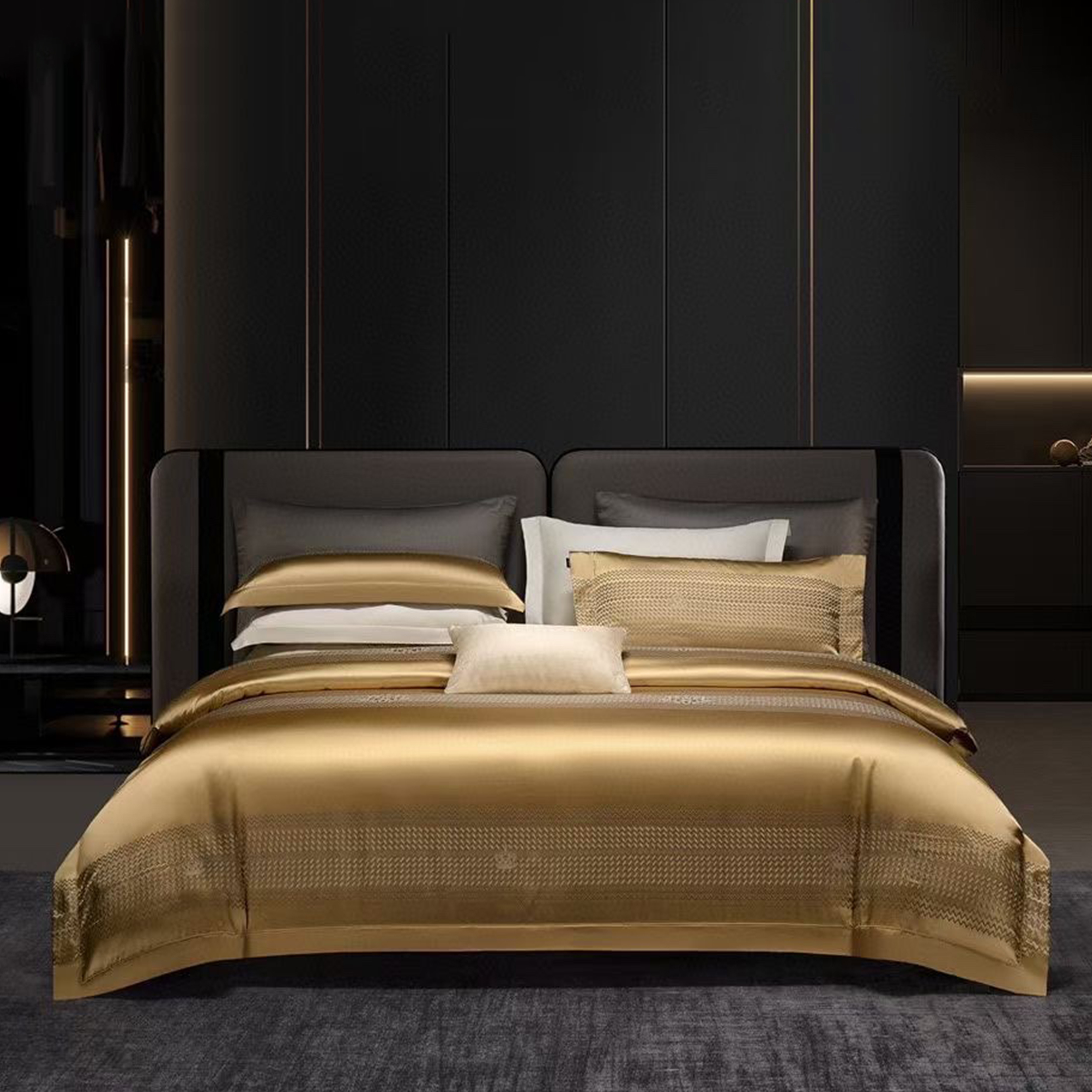 NIGO Hermes Tencel Floral Jacquard Embroidery Bedding Quilt Cover Sheet Pillowcase Three-piece Set #nigo71316