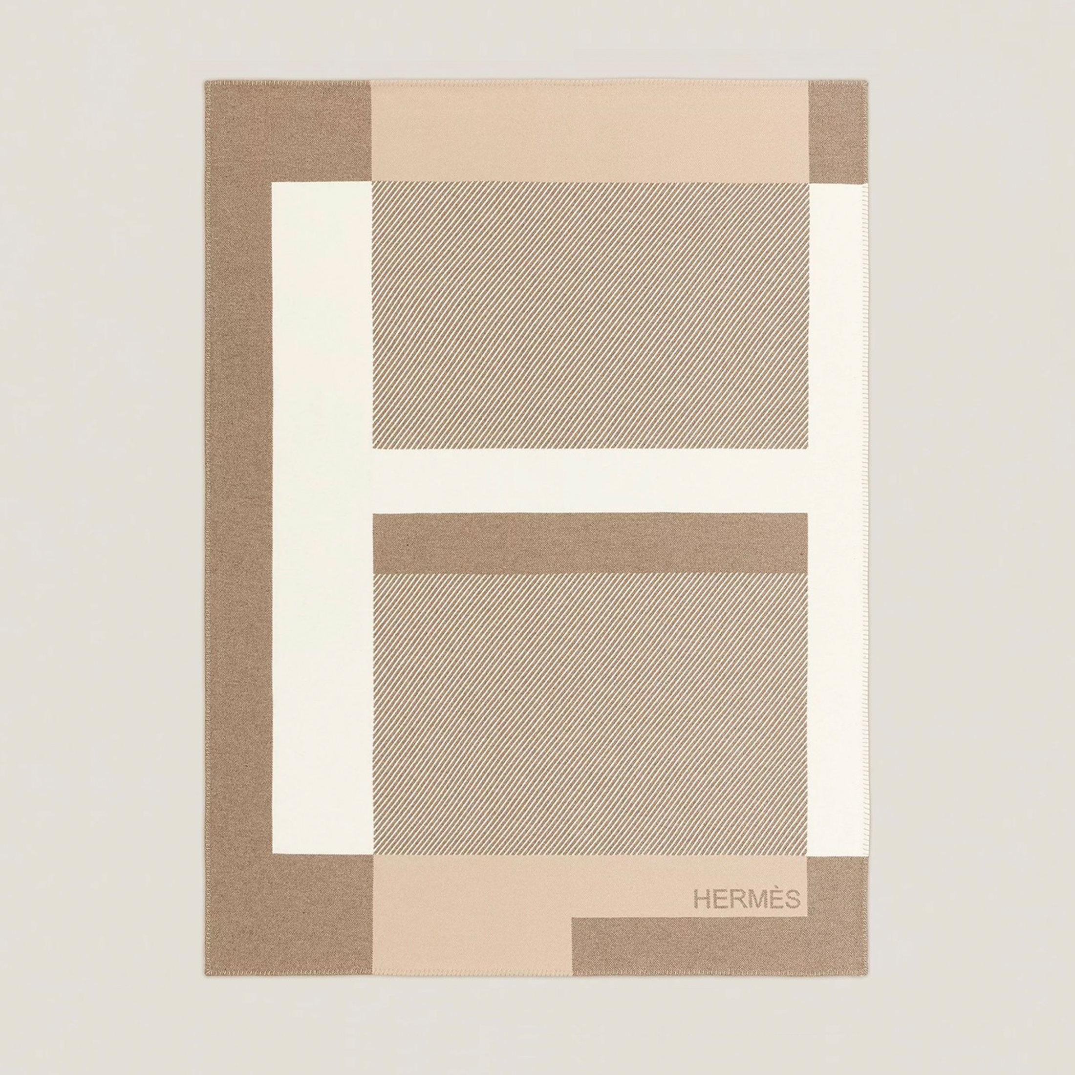 NIGO Hermes Men's Women's Riviera Blanket Reversible Jacquard Cashmere Wool Blend Blanket #nigo71318