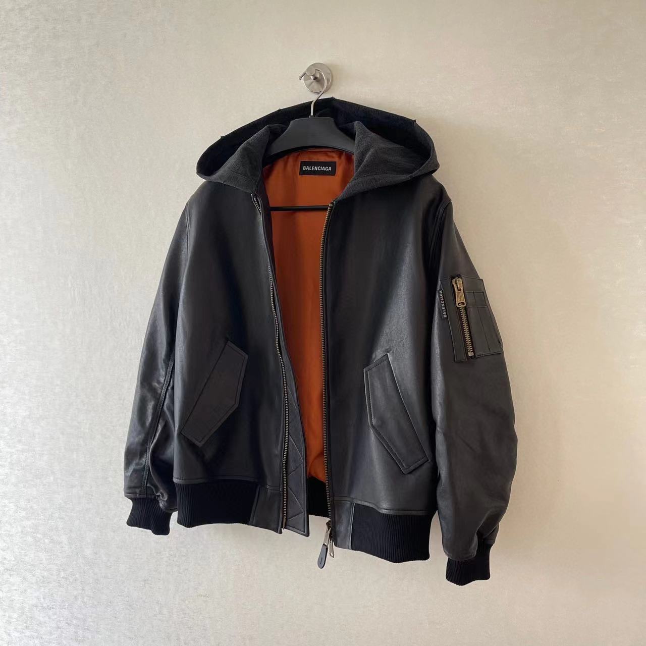 NIGO Balenciaga Men's Fall And Winter Fashion Casual High Street Hooded Zipper Leather Jacket Temperament Coat #nigo71312