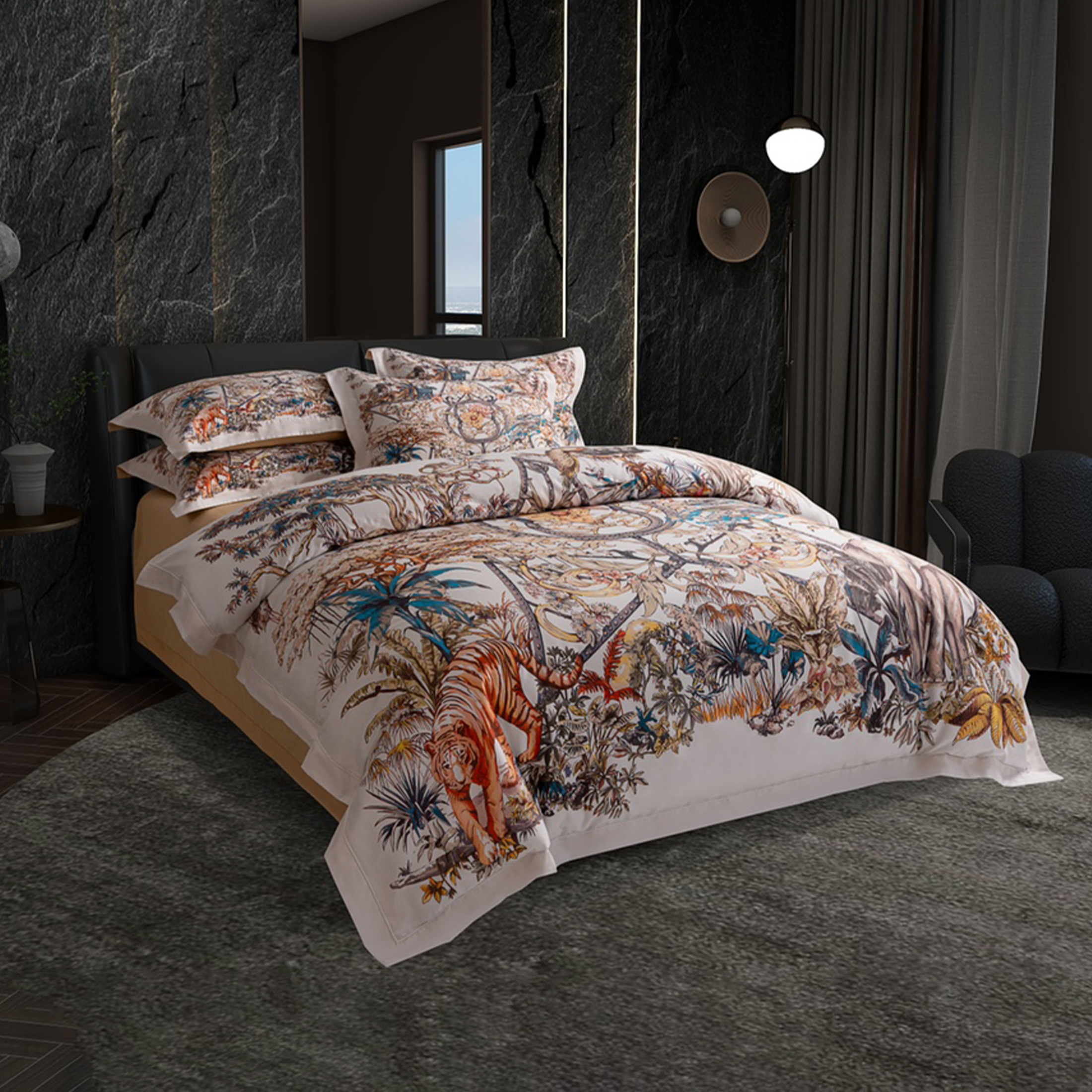 NIGO Dior Cotton Floral Print Bedding Four-Piece Set, Bed Sheet, Quilt Cover, Pillowcase #nigo71317