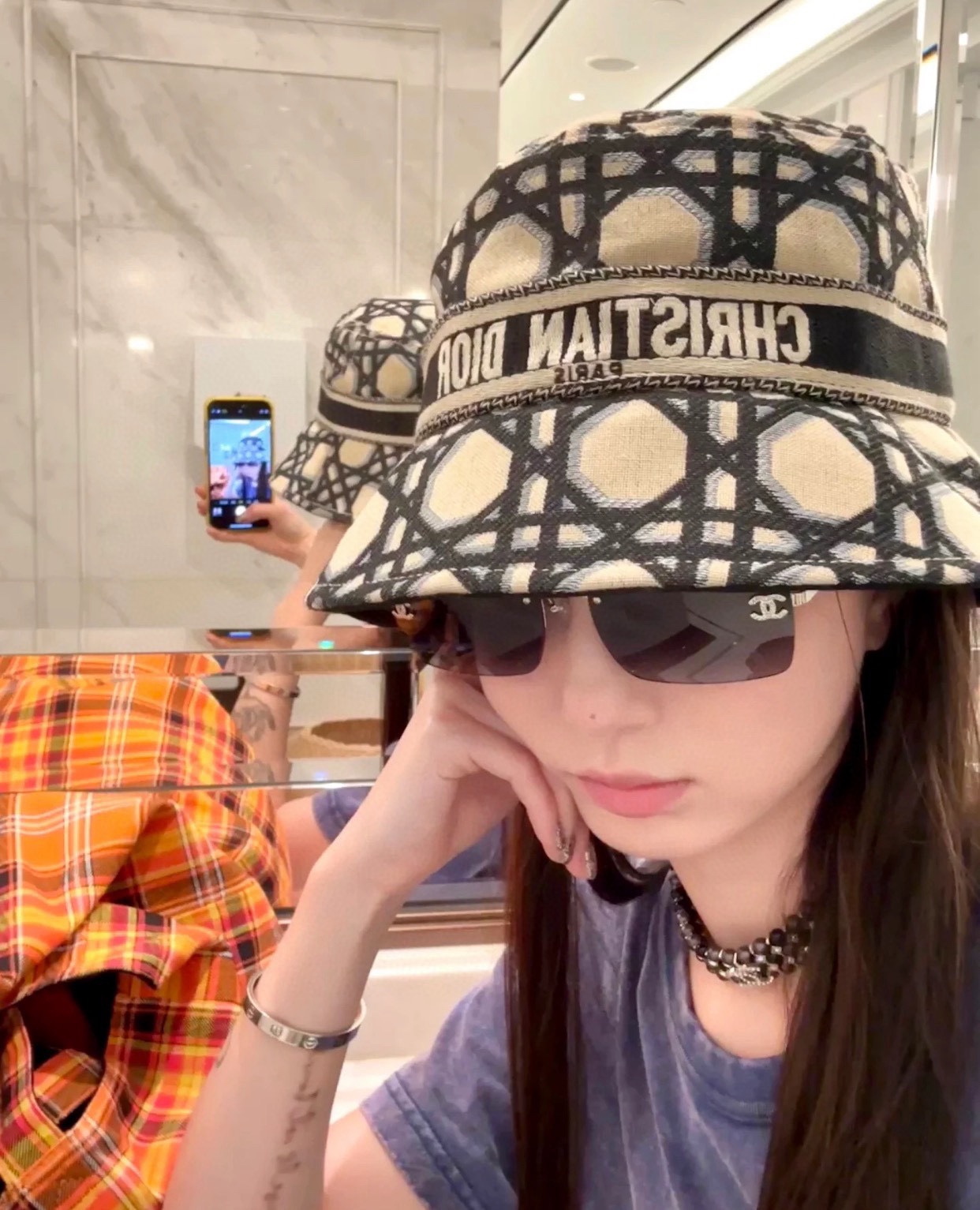 NIGO Dior Women's Embroidered Monogrammed Logo Cotton Fisherman's Cap Hat #nigo72152