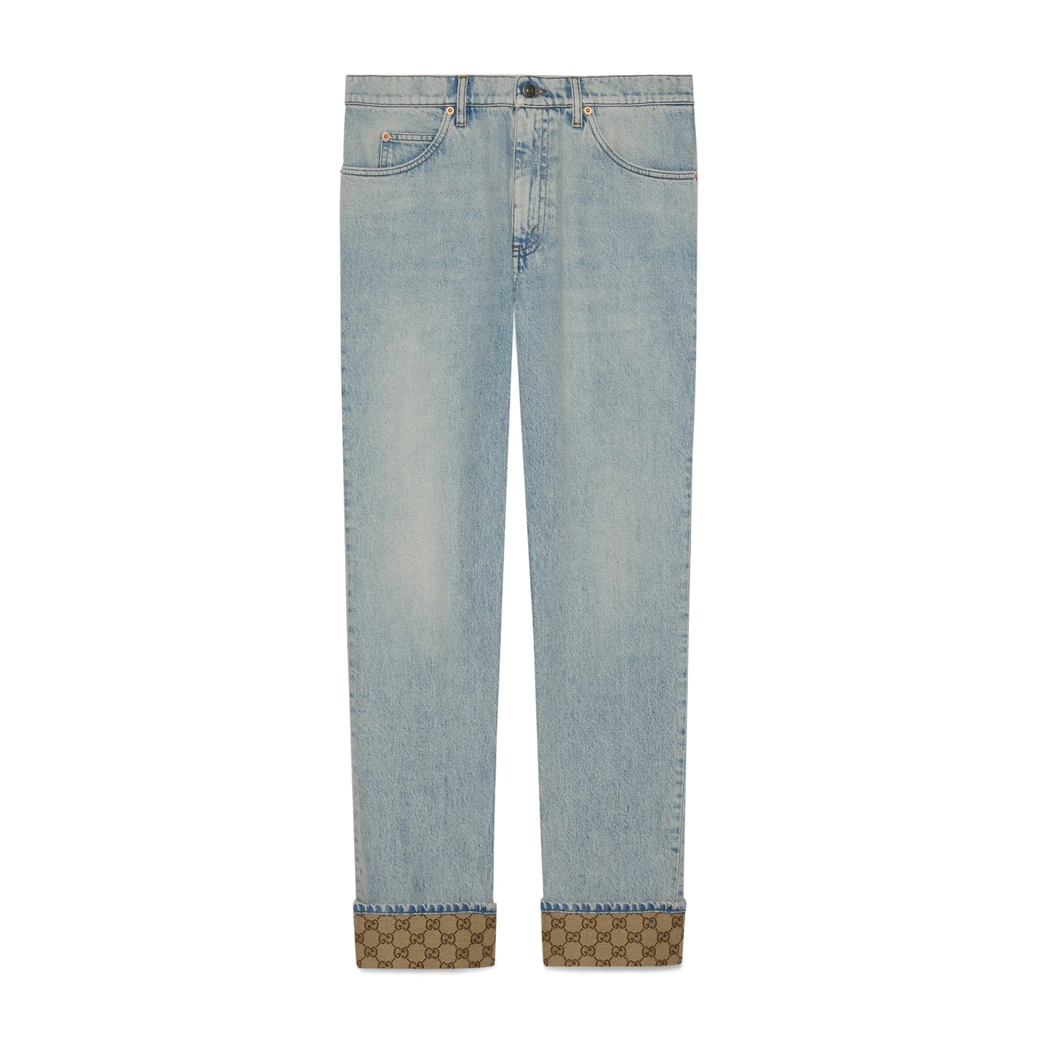 NIGO Gucci Men's Spring and Fall Monogrammed Zipper Pocket Blue Jeans Pants #nigo72148