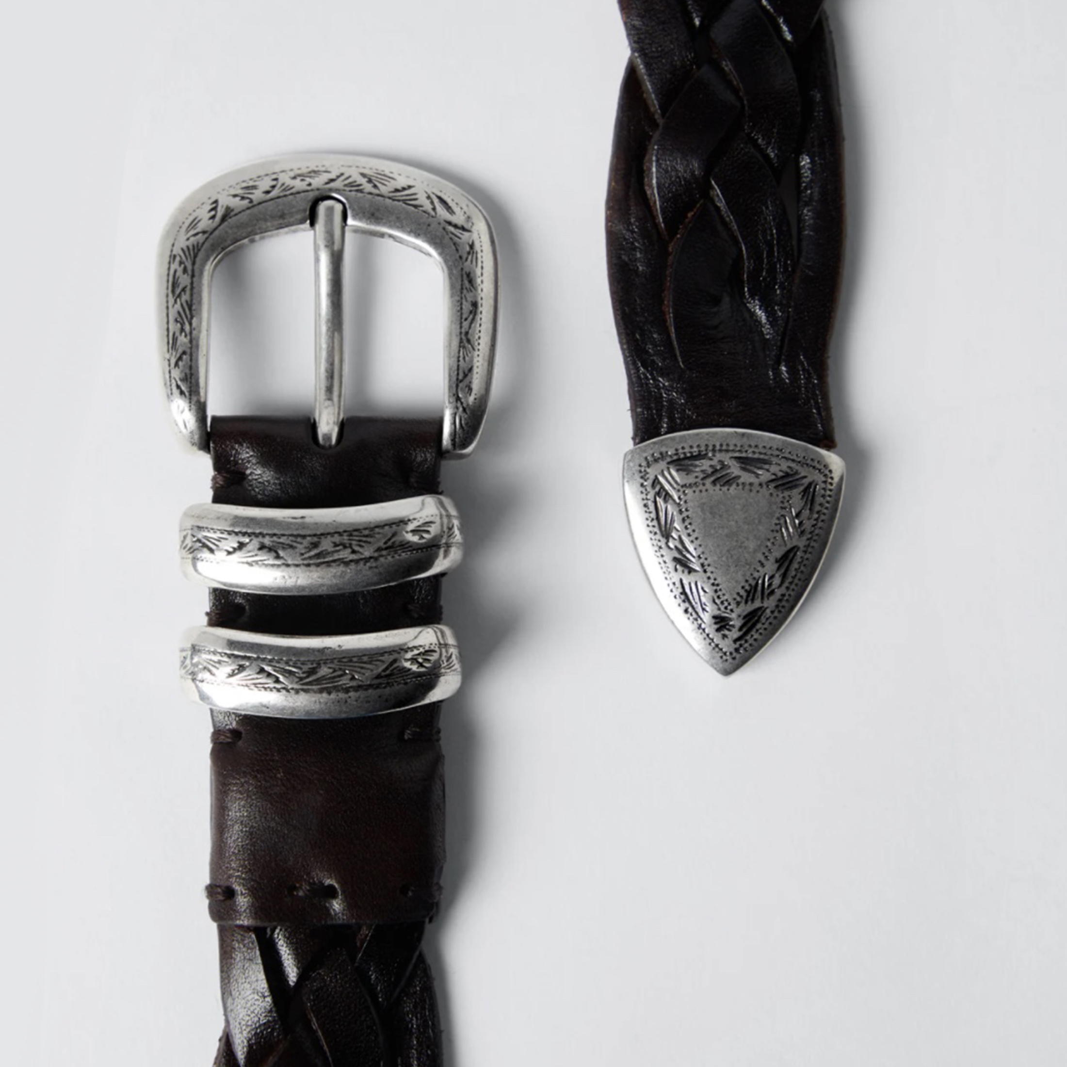 NIGO Brunello Cucinelli Brown Handmade Braided Belt Metal Buckle Colorblocking Floral Fashion High Street Casual Belt Ngvp #nigo8639